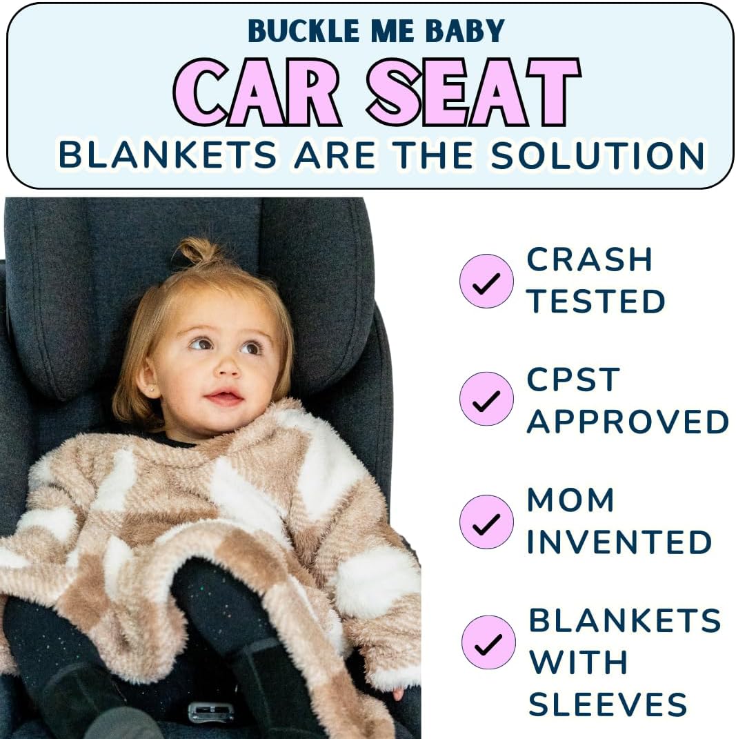 Buckle Me Baby Car Seat Blanket - Cozy Warm Sherpa Cover
