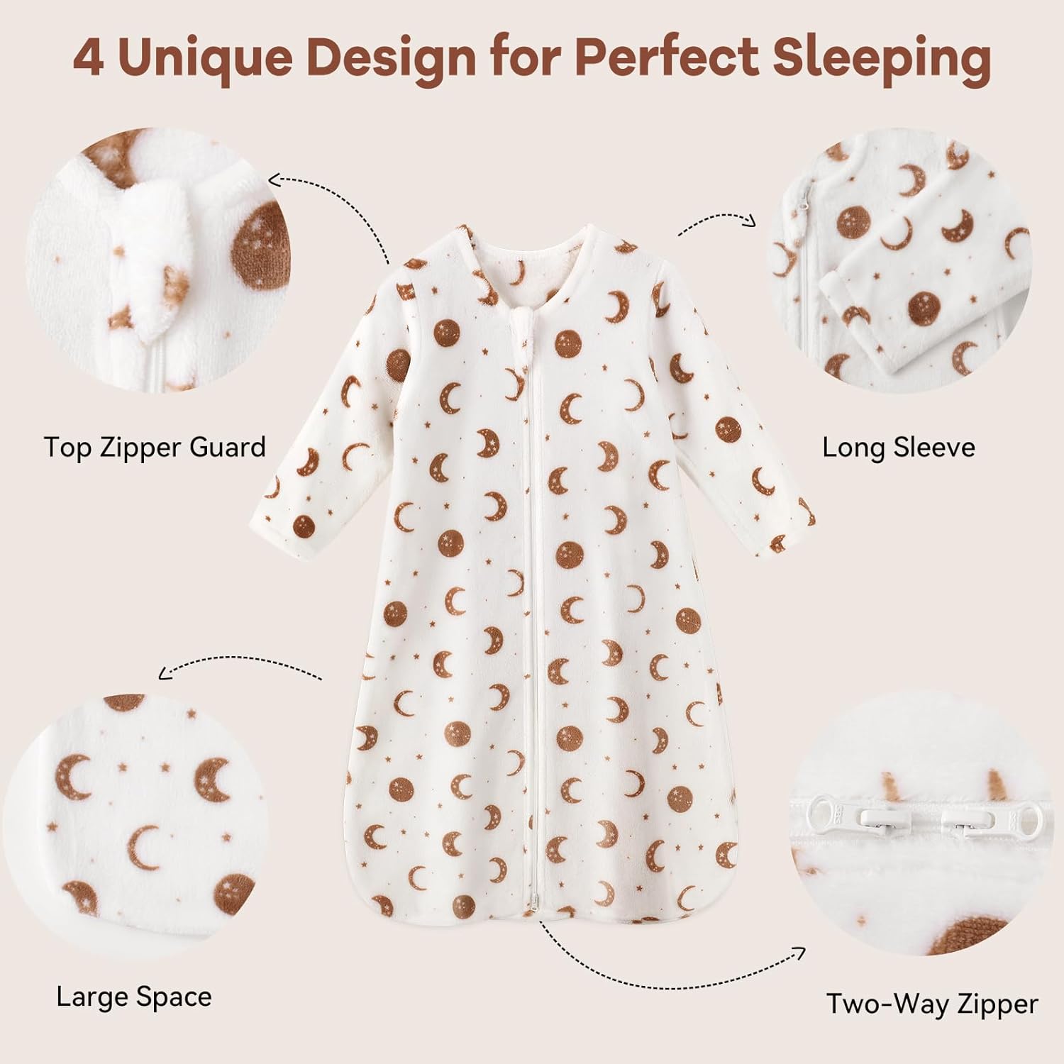Unnivoll Fleece Sleep Sack for 12-18 Months Toddler