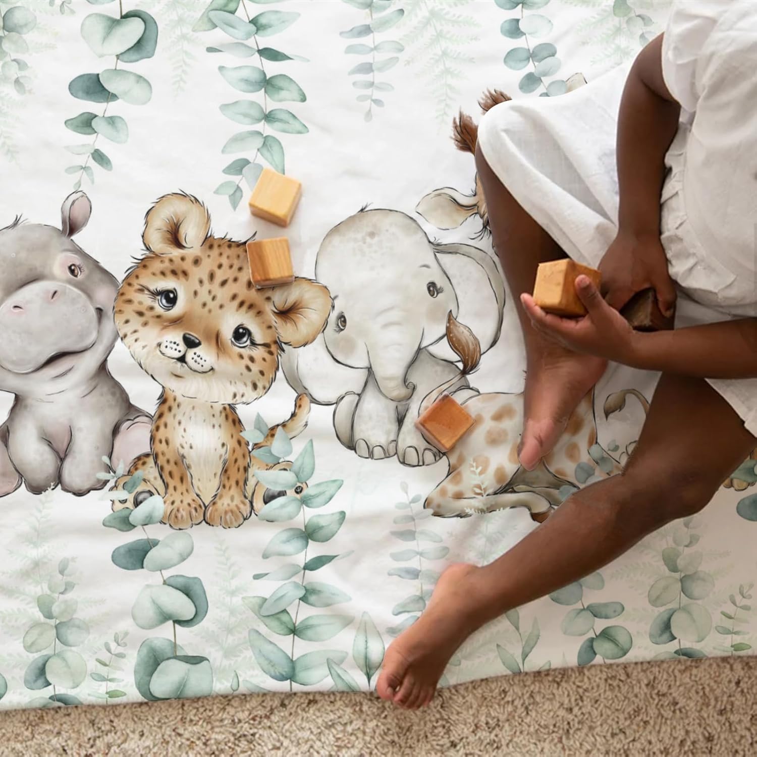 HawSkgFub Flannel Fleece Baby Blanket with African Animals