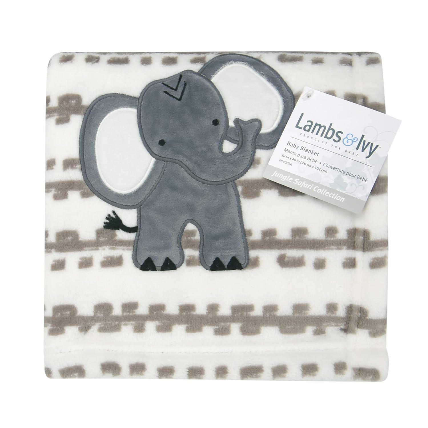 Jungle Safari Elephant Plush Minky Blanket