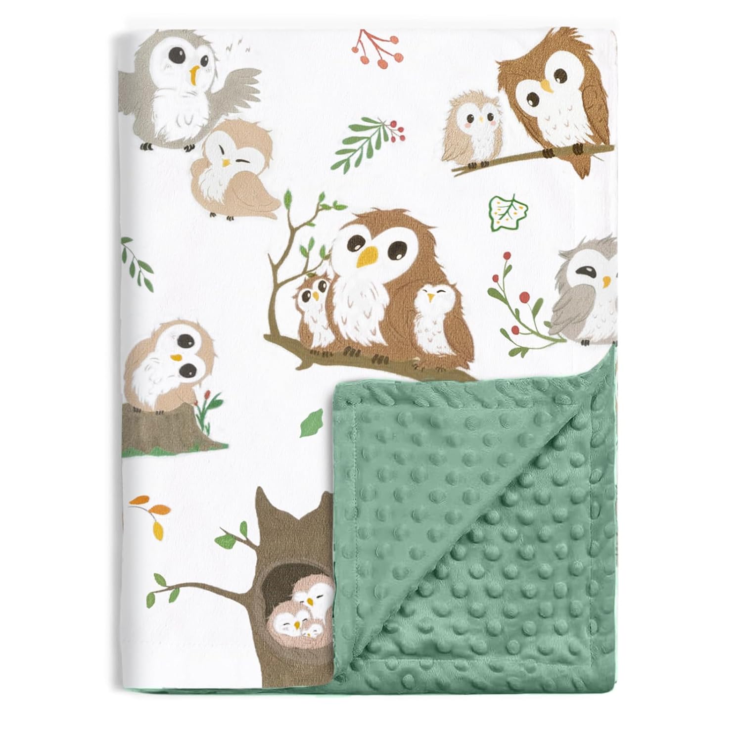 BOPRIO Baby Blanket with Owl Design 30x40 Inch 1