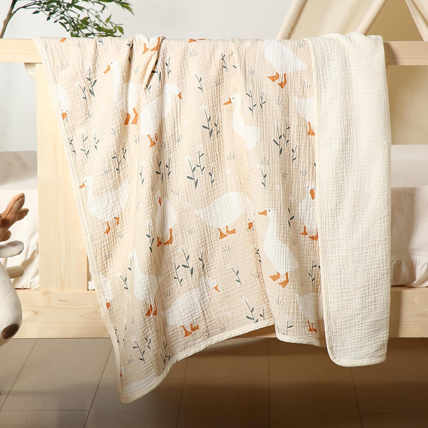 Breling Silly Goose Muslin Baby Blanket 40x36 Inch