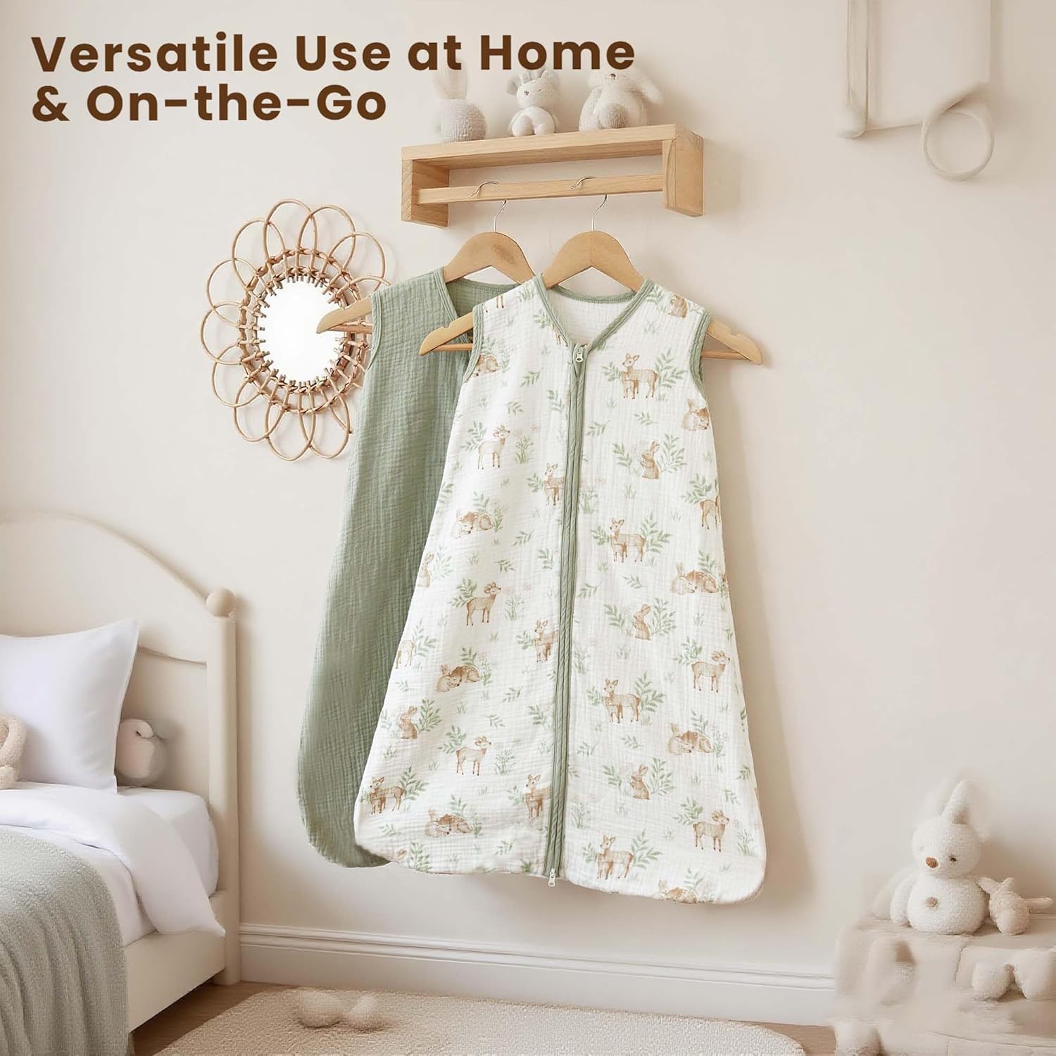 Konssy 2-Pack Baby Sleep Sack 0-6 Months