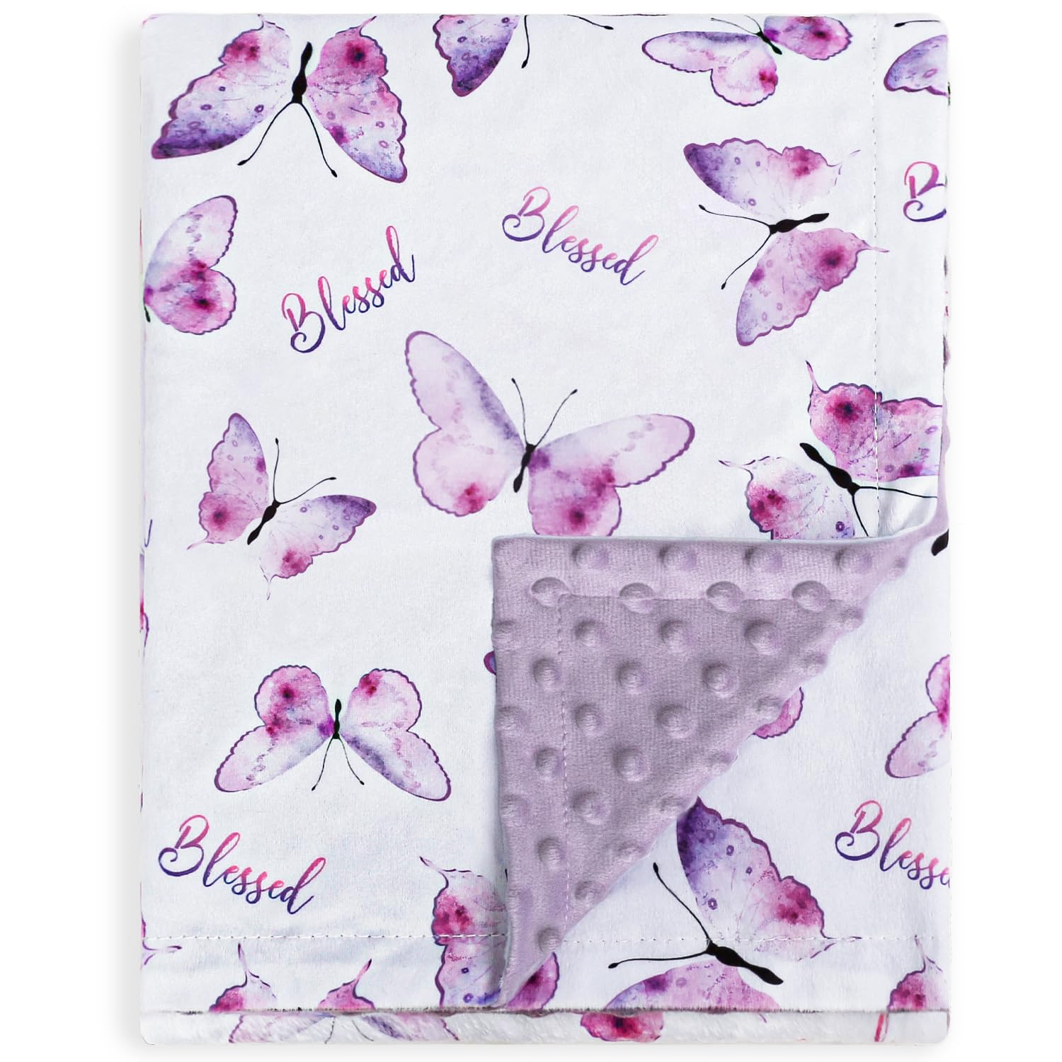 BORITAR Baby Blanket for Girls Plush Minky 30x40 Inch