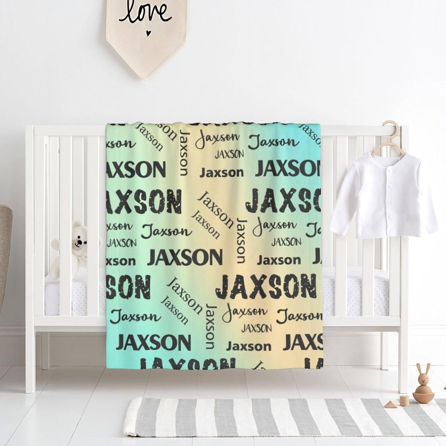 Personalized Baby Blanket With Name for Boy Girl