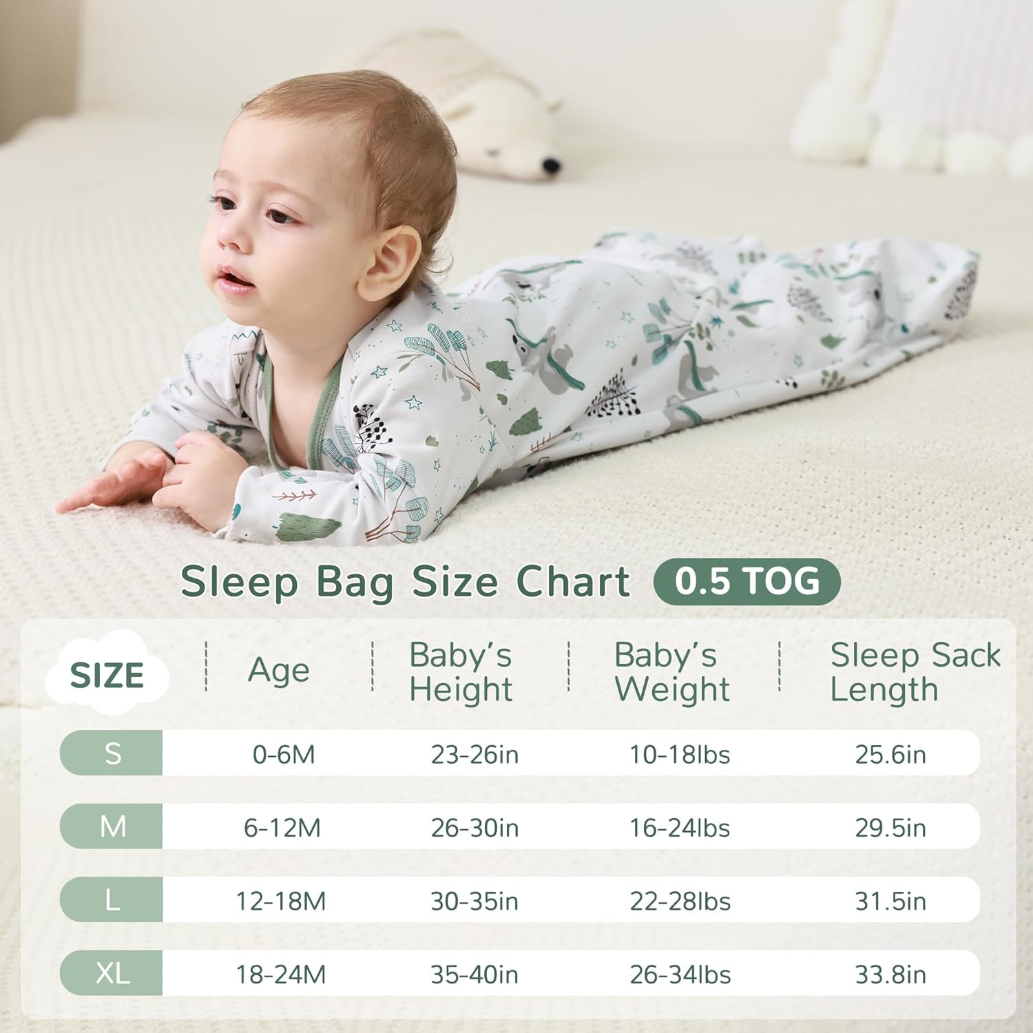 JELLYMONI 6-12 Months Sleep Sack 2 Pack 100 Cotton
