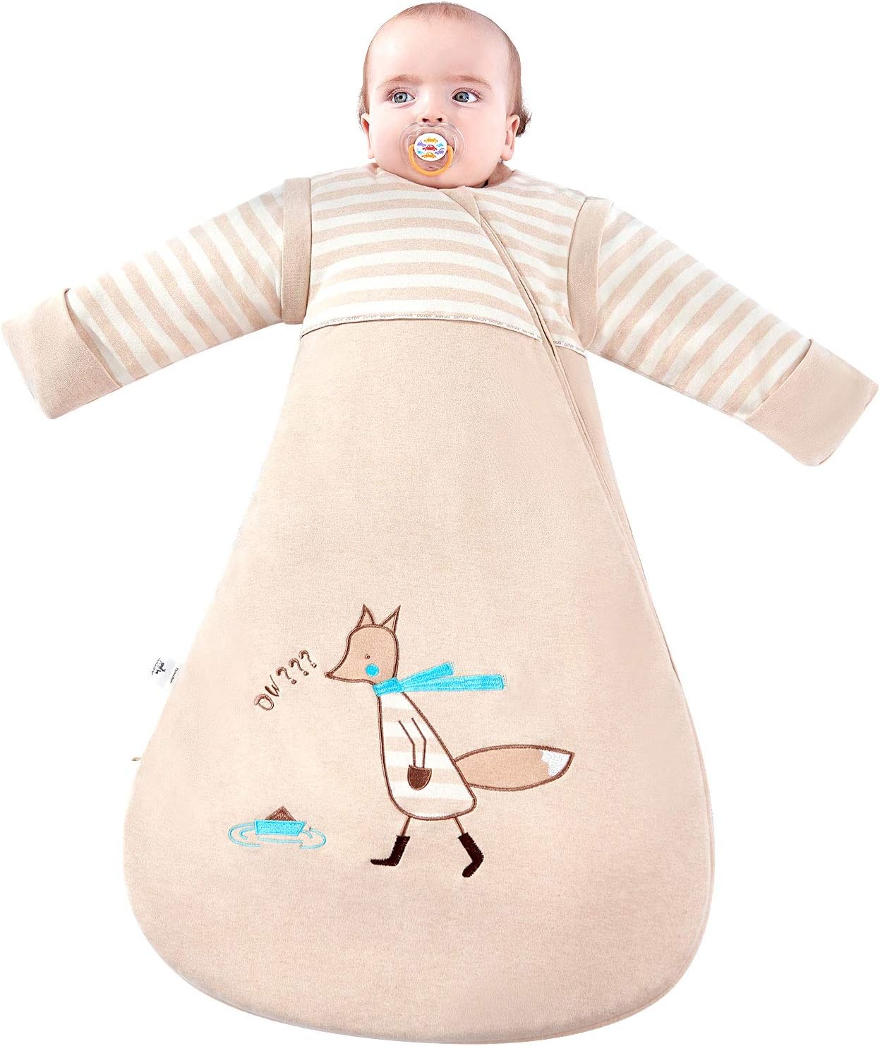 OuYun Organic Sleeping Bag with Detachable Sleeves