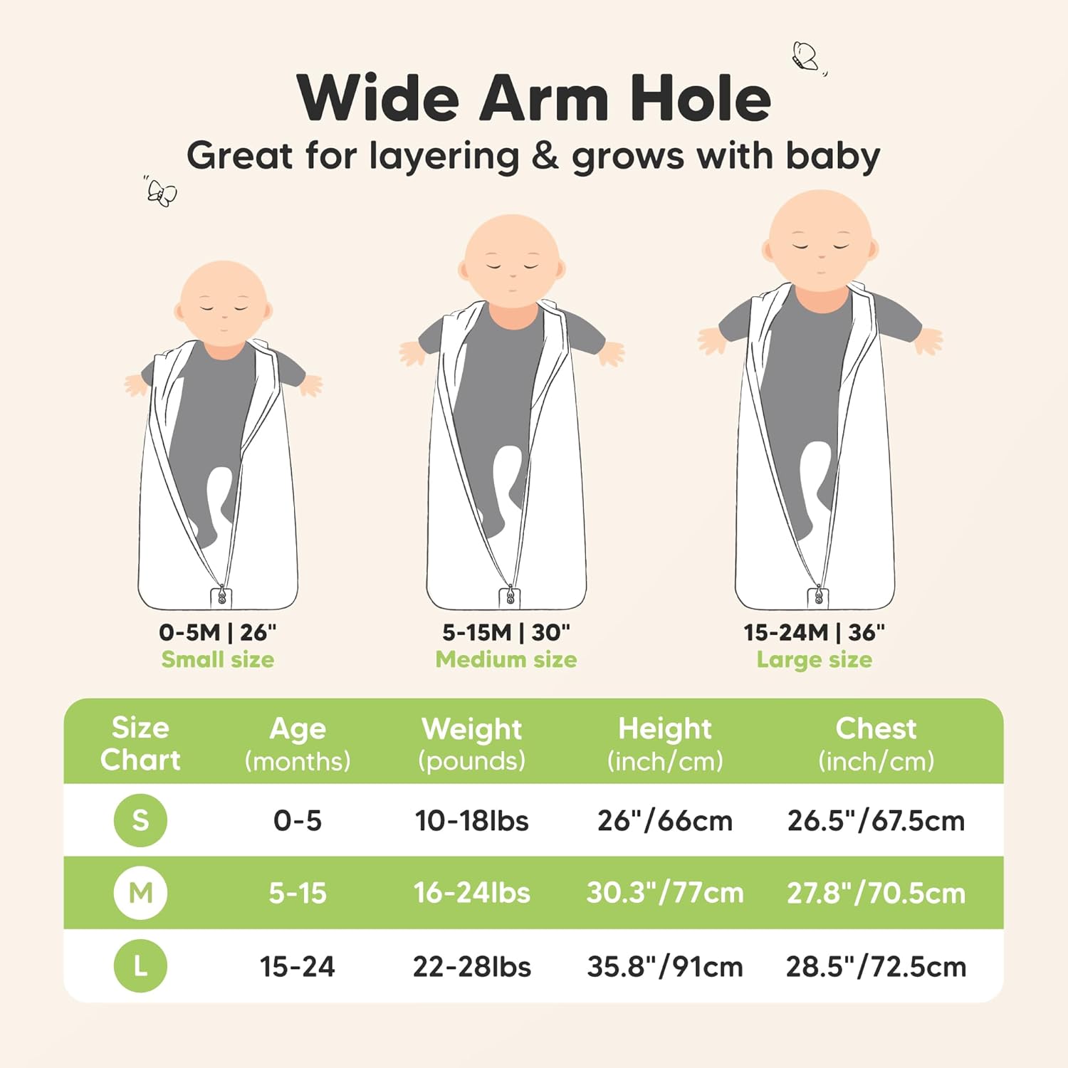 KeaBabies 2-Pack Baby Sleep Sacks - 05TOG Organic Cotton Wearable Blanket