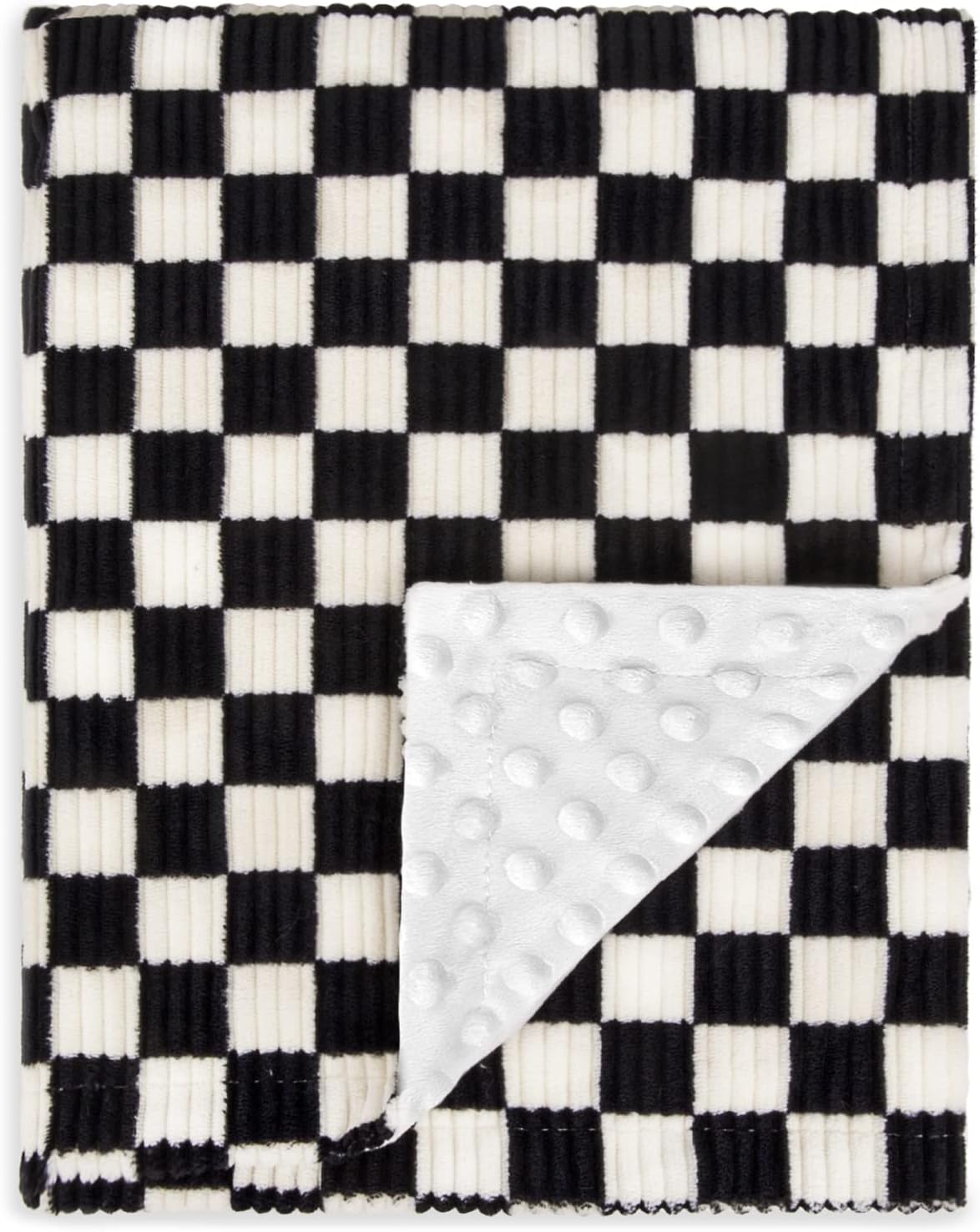 BEILIMU Baby Blanket for Boys Corduroy Gingham 30x40 Inch