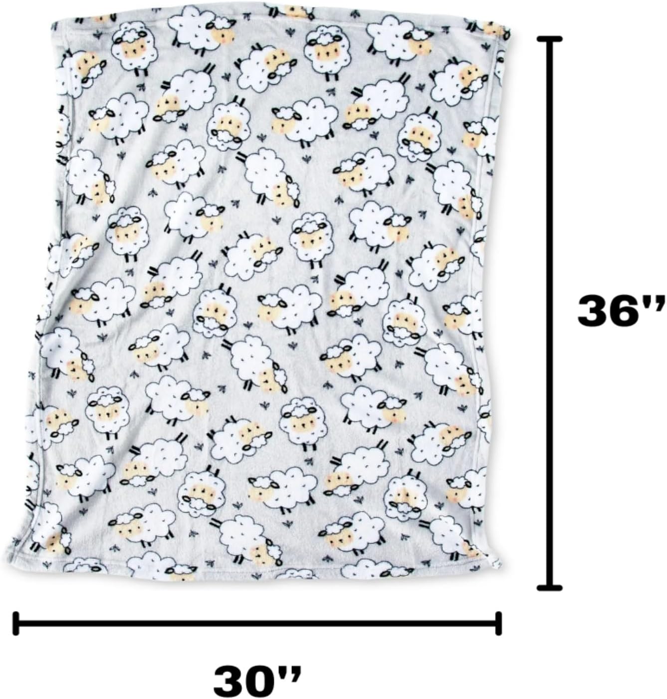 Gray Sheep Plush Baby Blanket Soft and Cozy for Newborns