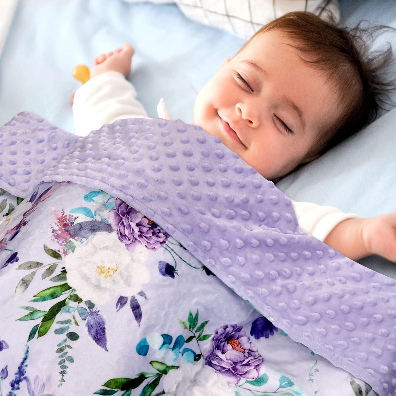 CARUILI Soft Plush Minky Blanket 30x40 Inches Purple 1