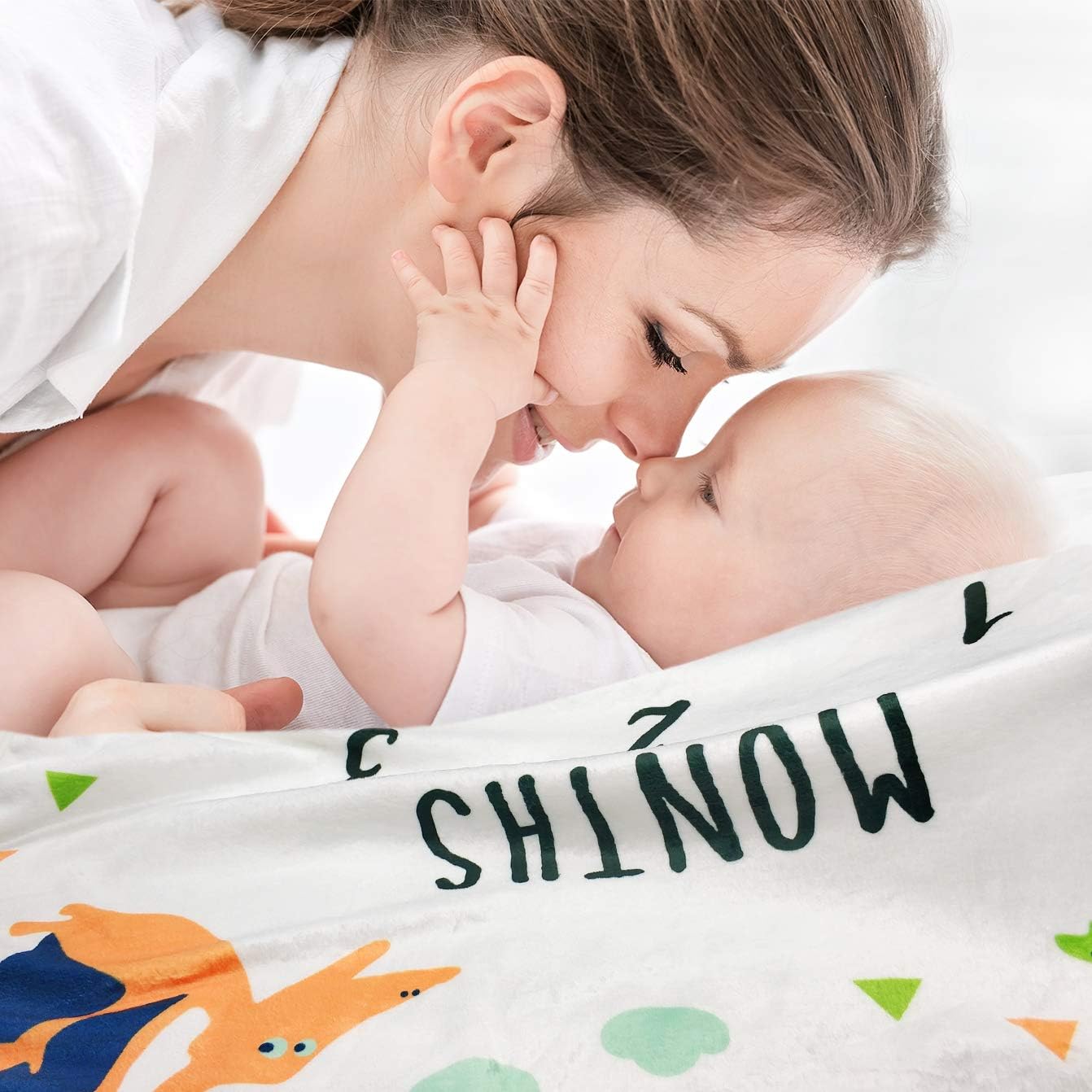 Tebaby Baby Milestone Blanket Dinosaur Neutral