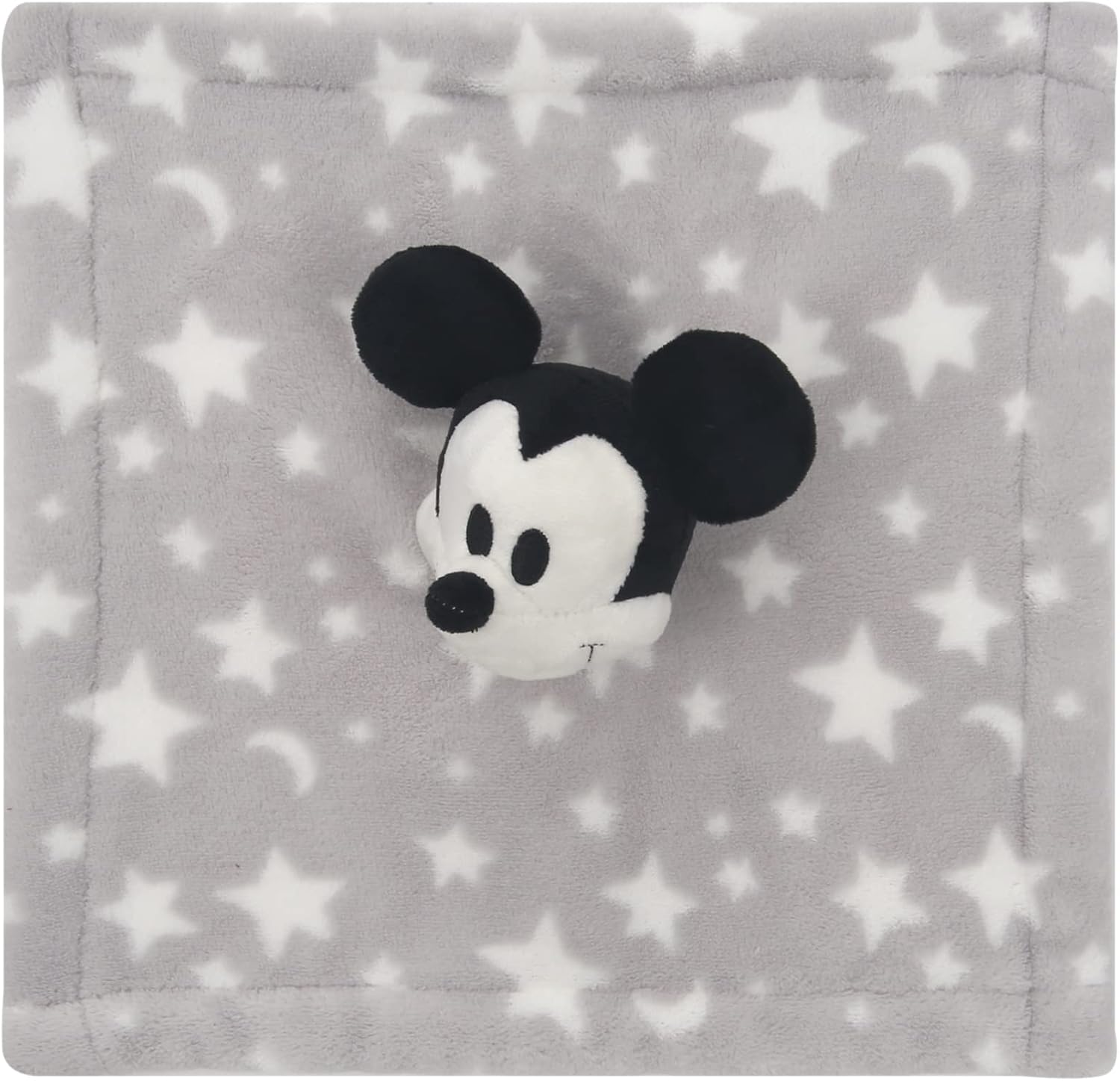 Lambs Ivy Disney Mickey Mouse Gray Stars Security Blanket