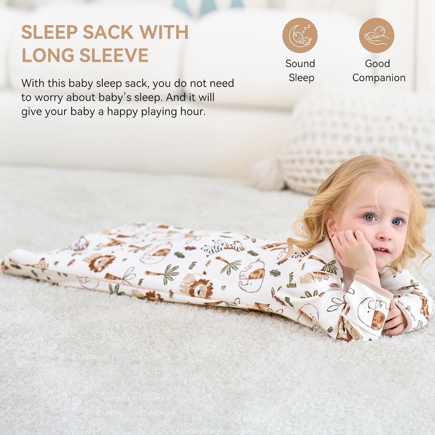 FIEMOL 18-24 Months Baby Sleep Sack with Mittens