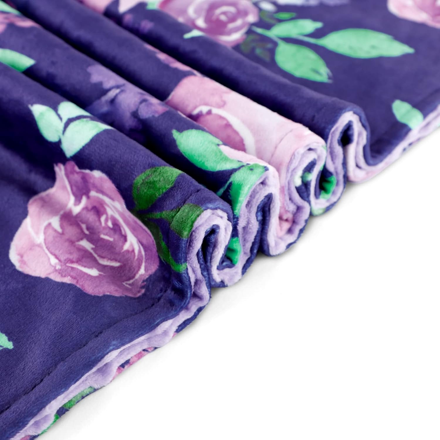TANOFAR Minky Baby Blanket with Dotted Backing Purple Floral 30x40 Inch 1