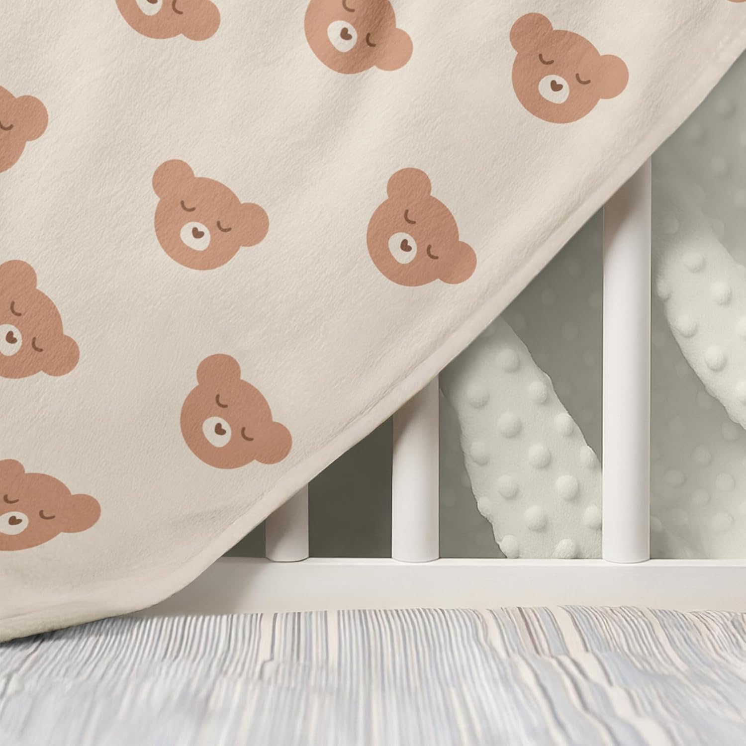 SANDJEST Bear Minky Baby Blanket 30x40 Inches
