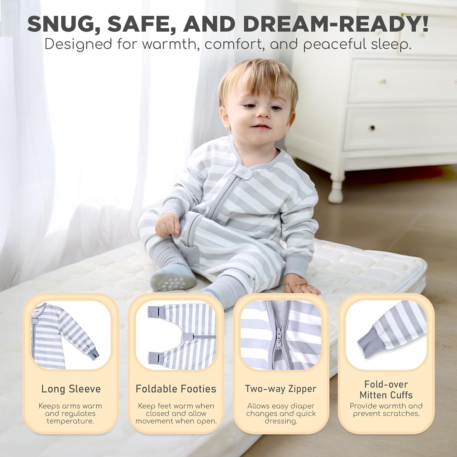 Mama Cheetah Toddler Sleep Sack with 2-Way Zipper