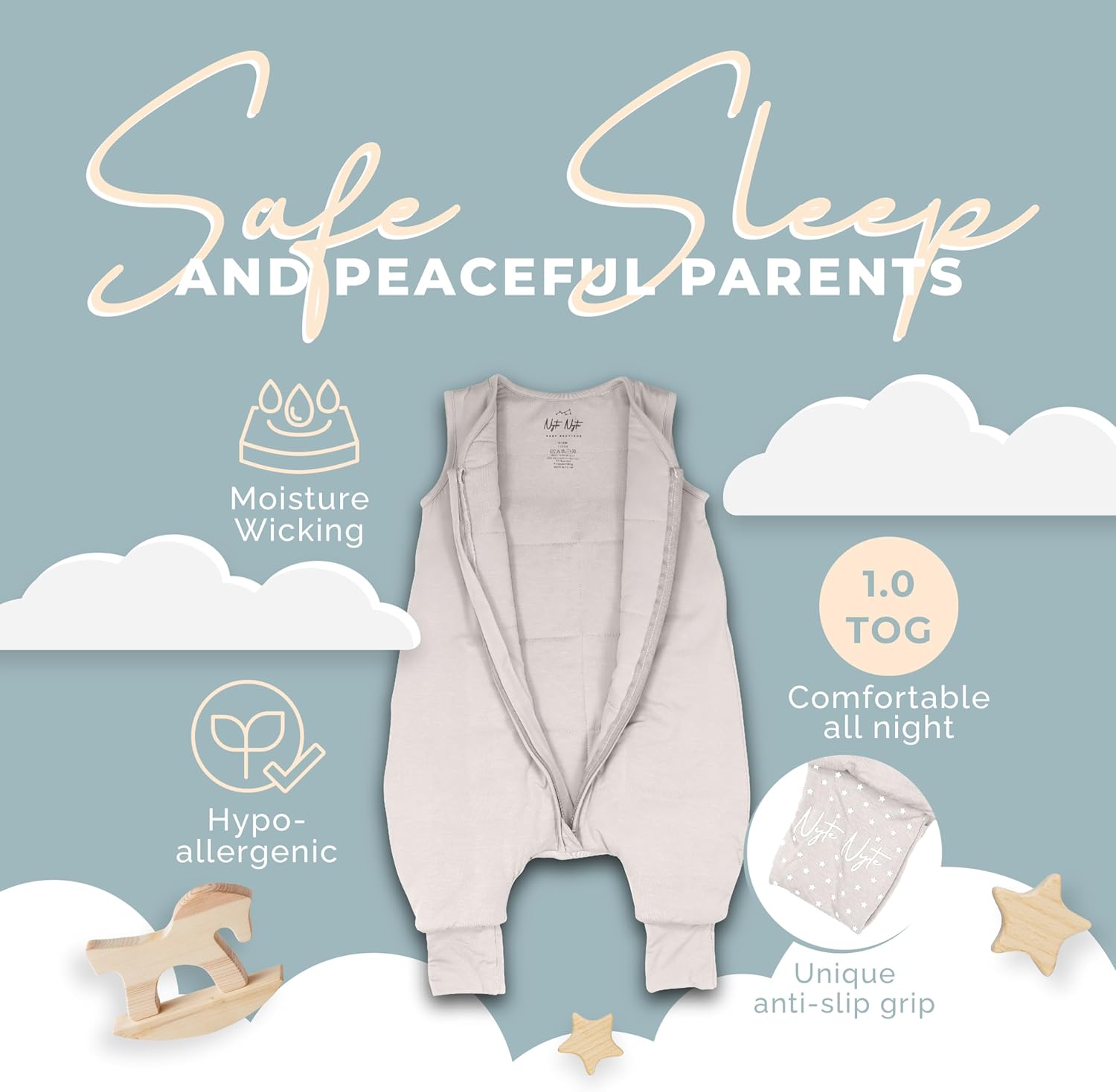 Nyte Nyte Baby - 1-toG Sleeveless Sleep Sack for Newborn Toddler