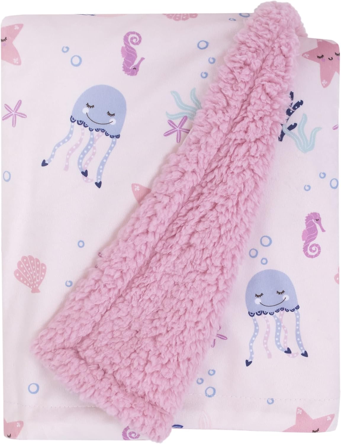 NOJO Mermaid Lagoon Baby Blanket with Sea Friends Pattern