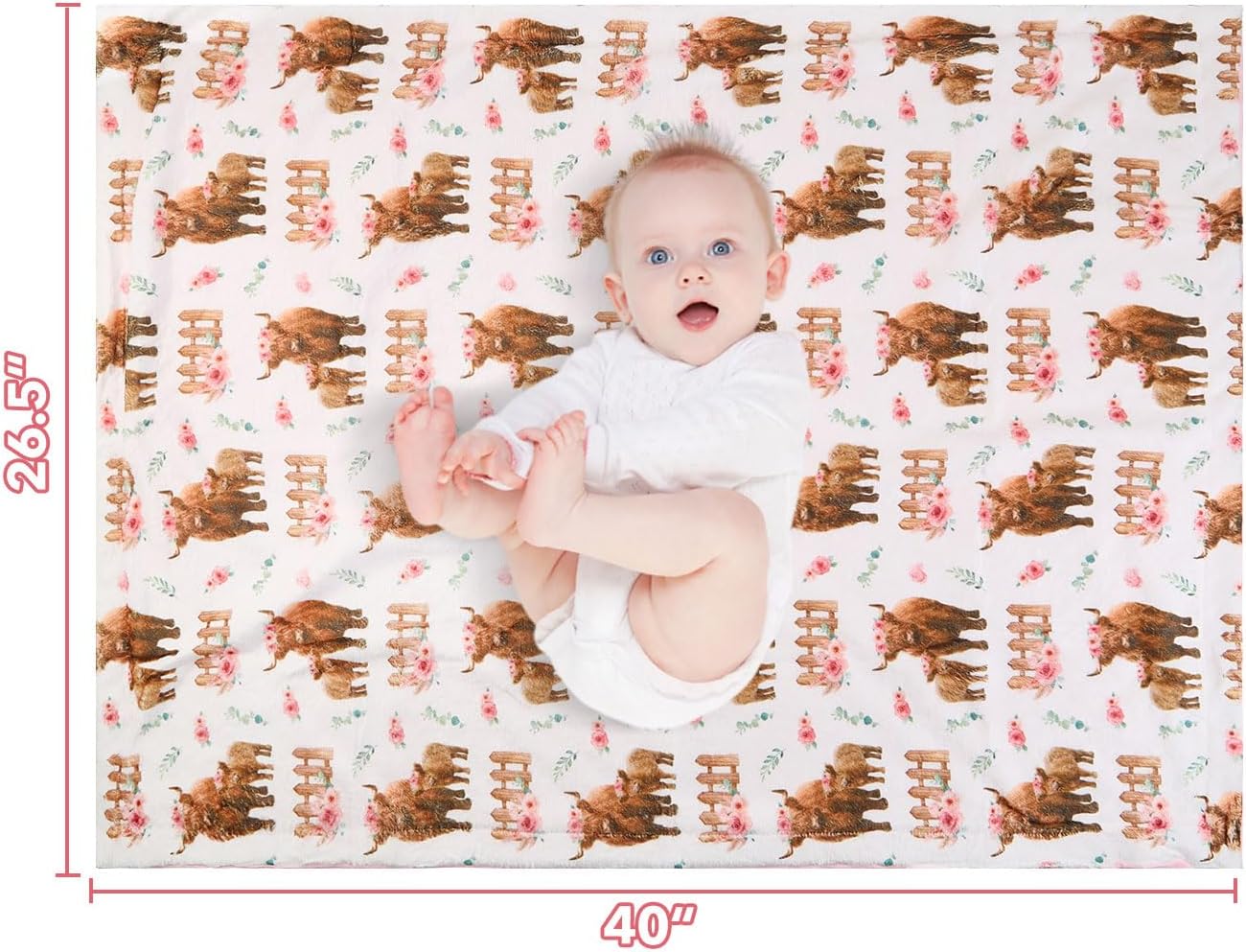 DCOOLGO Highland Cow Lovey Baby Blanket