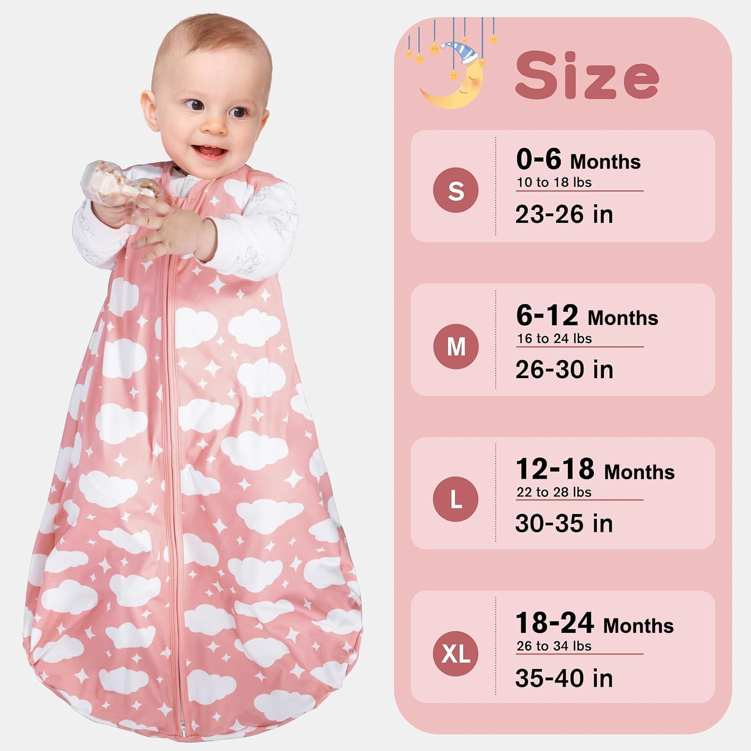 GUNTAIL Baby Sleep Sack 12-18 Months 2-Way Zipper