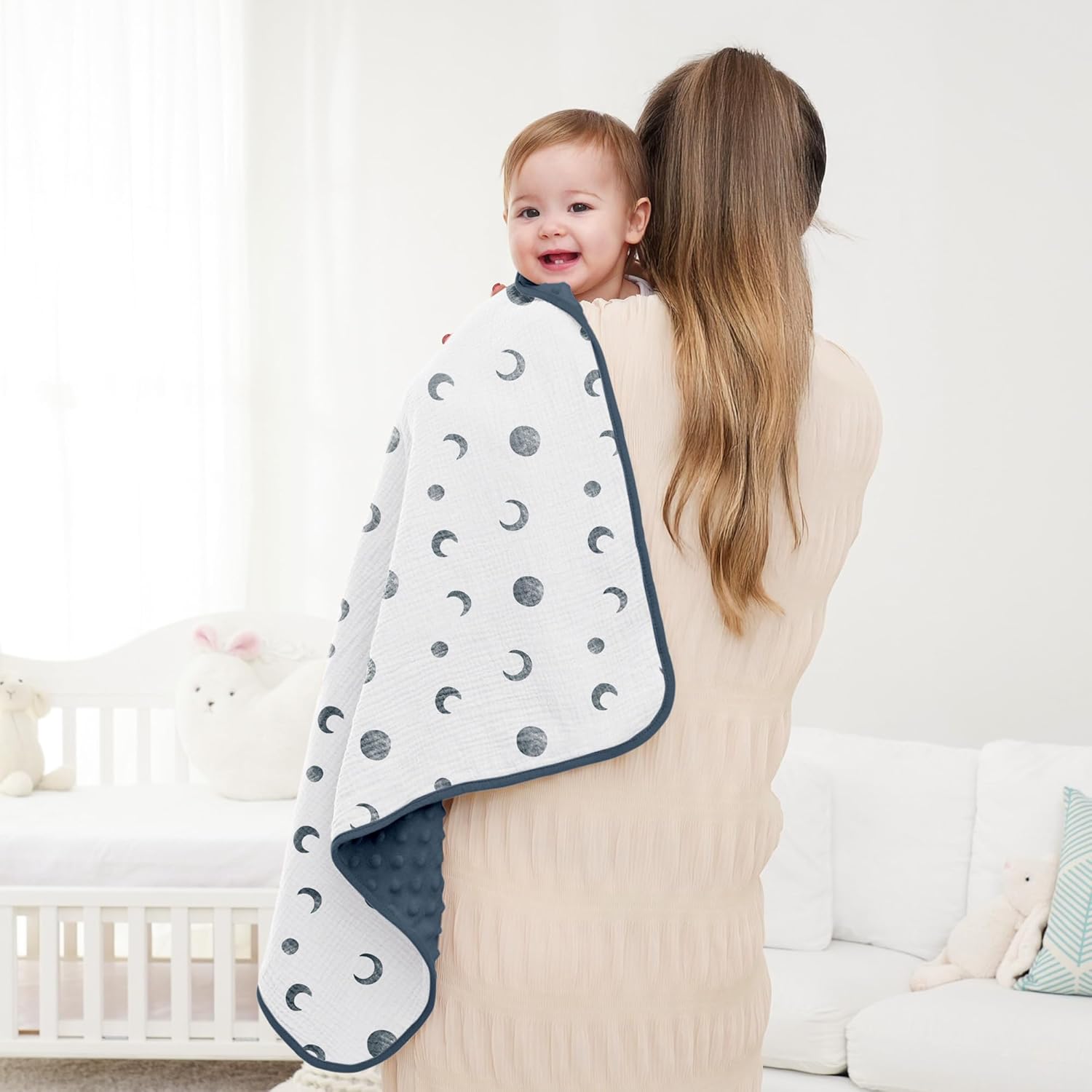 Susurration Baby Blanket 2 Pack Bluemoon Navy Blue
