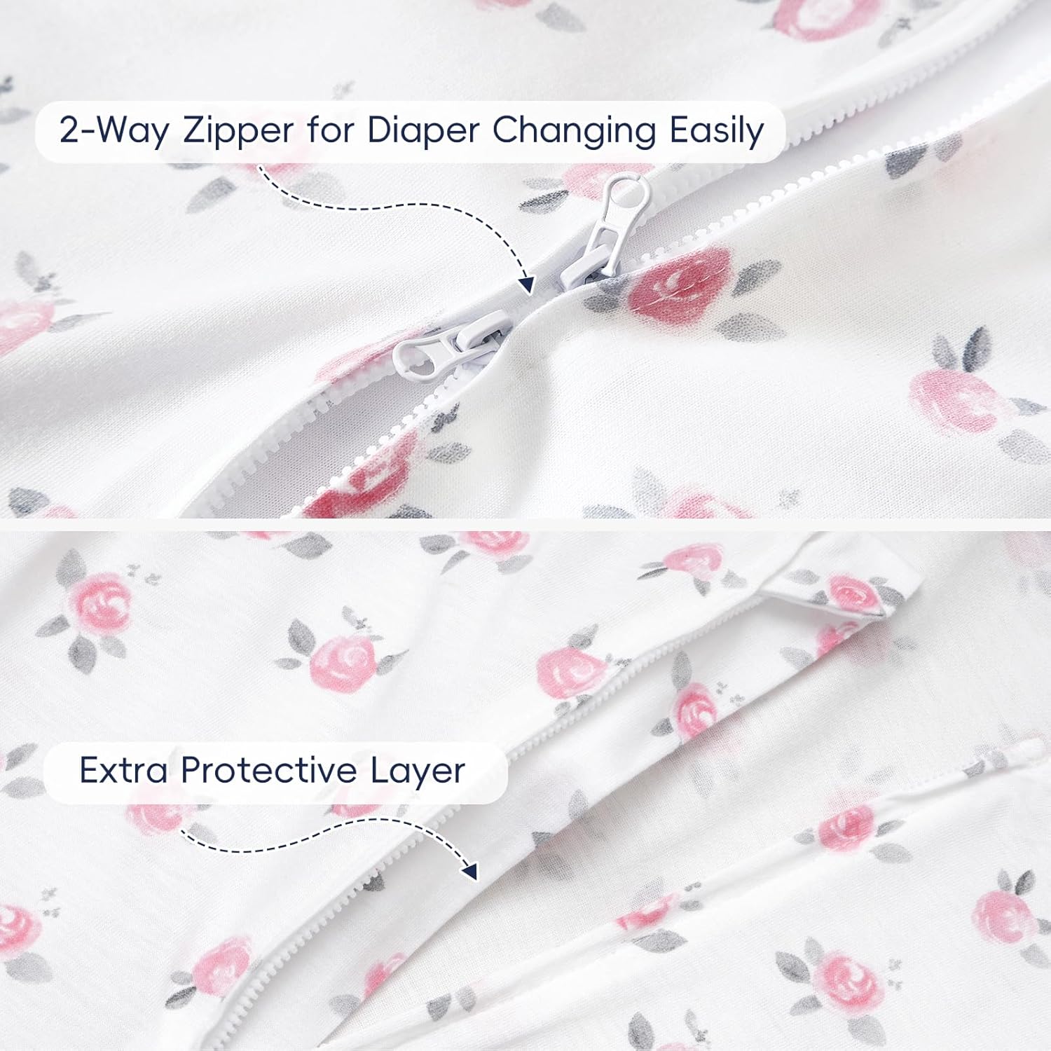 PHF Bamboo Rayon 70 Cotton Sleep Sack 0-6 Months 2 Pack
