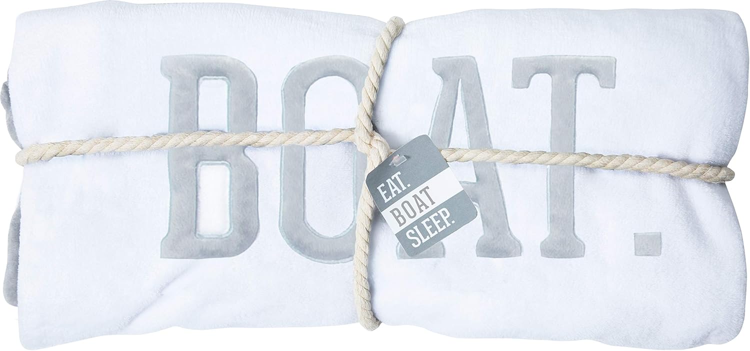Eat Boat Sleep 30x40 Inch Striped Baby Blanket