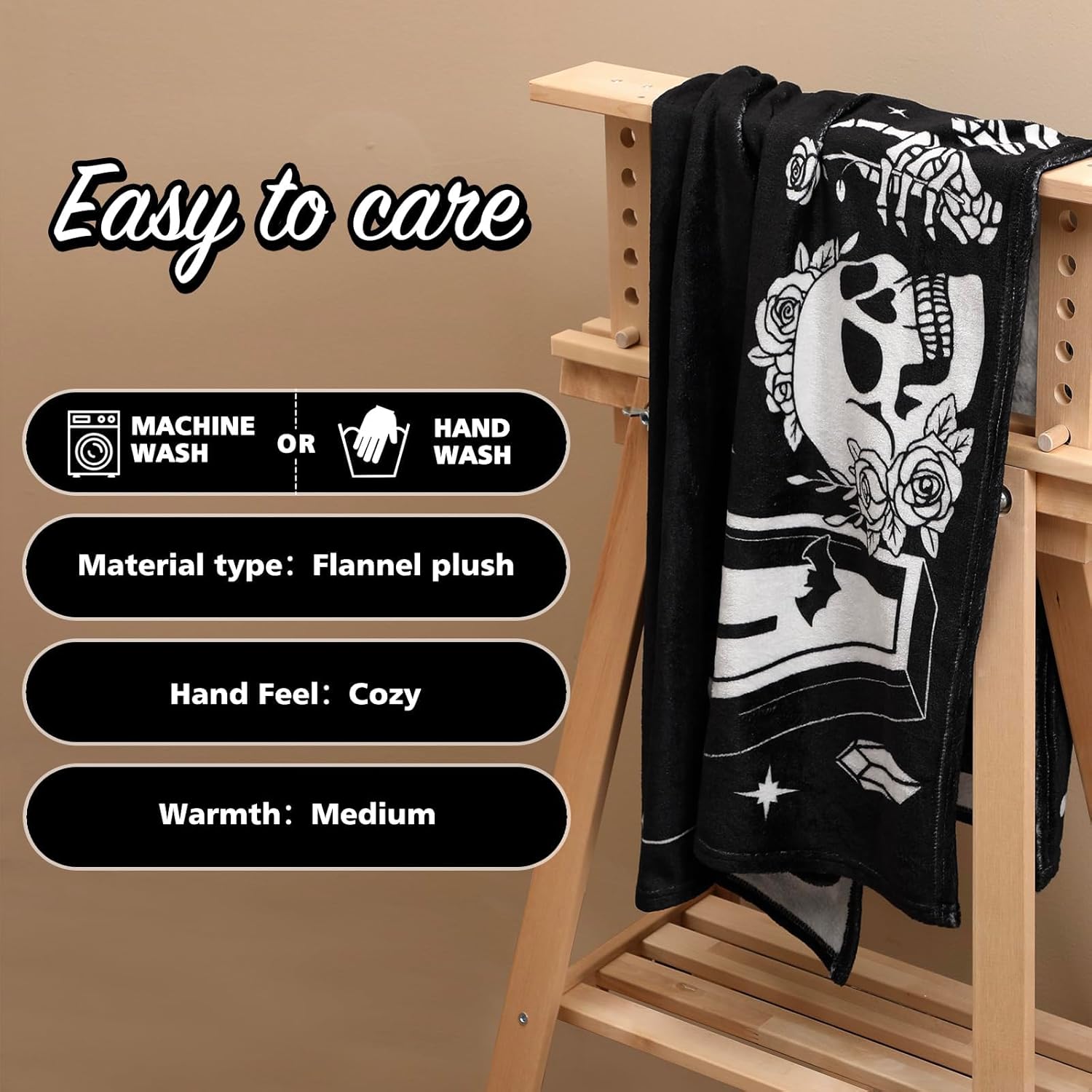 Gothic Baby Growth Blanket with Felt Decor