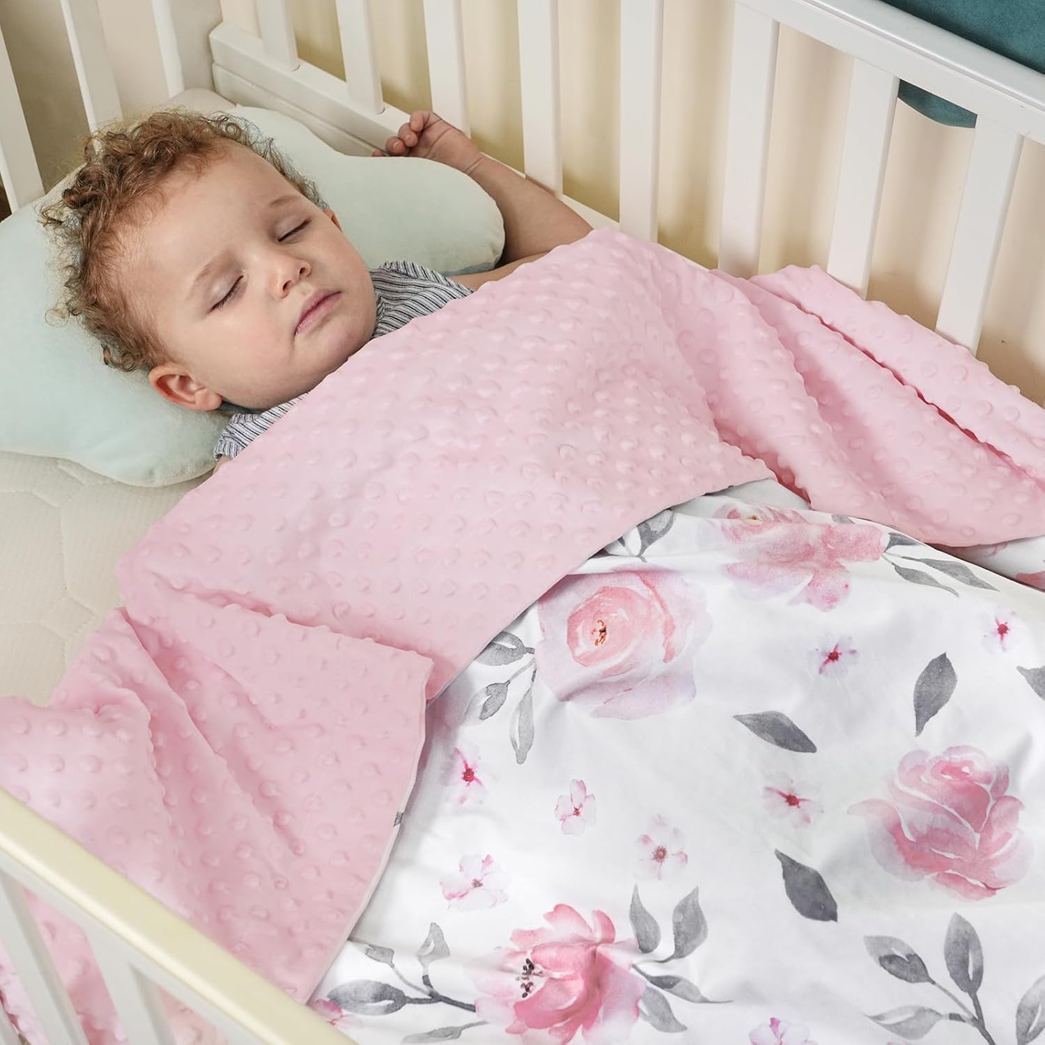 PHF Minky Baby Blanket for Girls 30x40 Inches