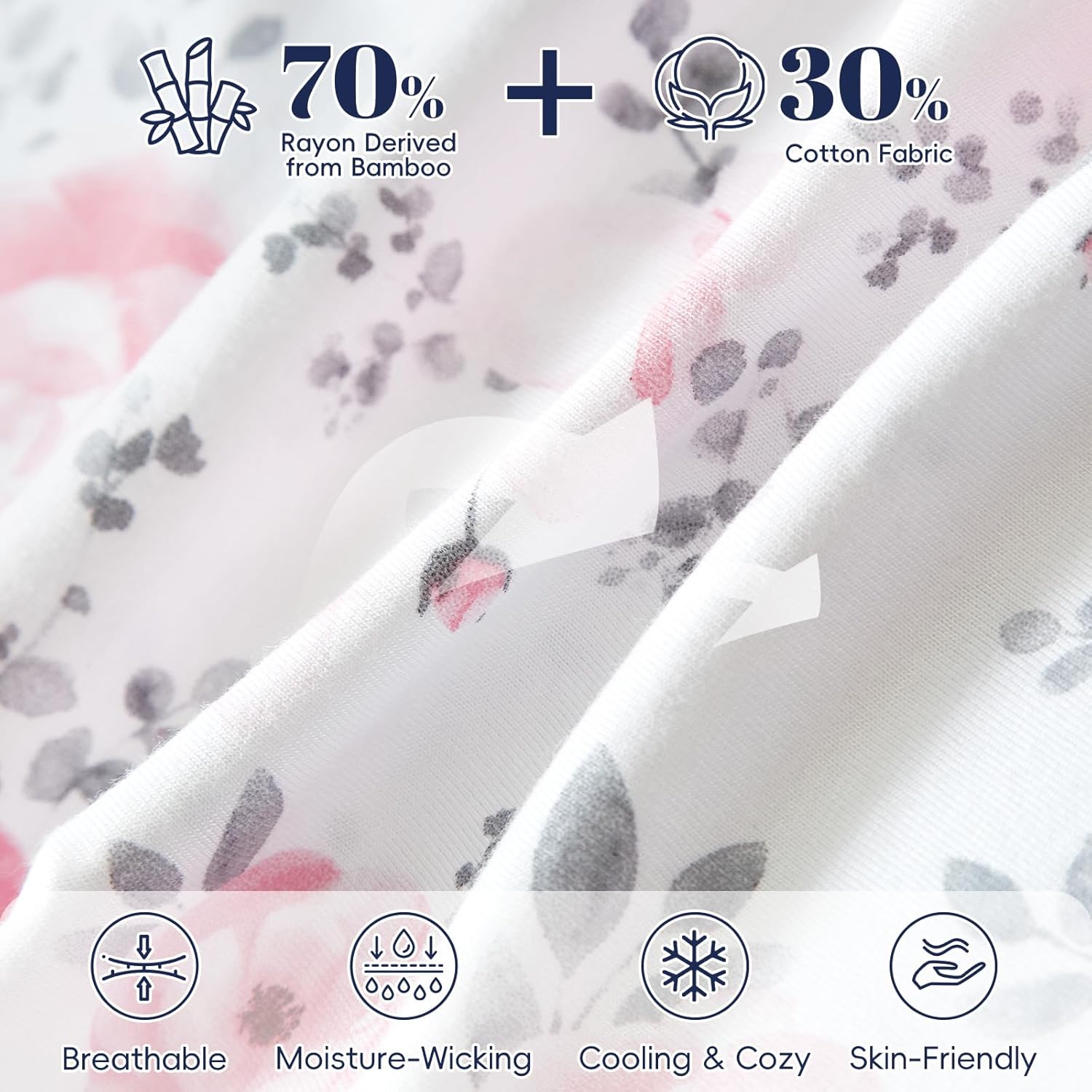 PHF Bamboo Rayon 70 Cotton Sleep Sack 0-6 Months 2 Pack