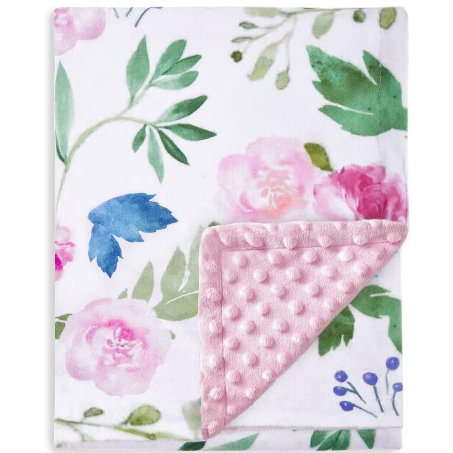 HOMRITAR Baby Blanket for Girls Super Soft Double Layer Minky