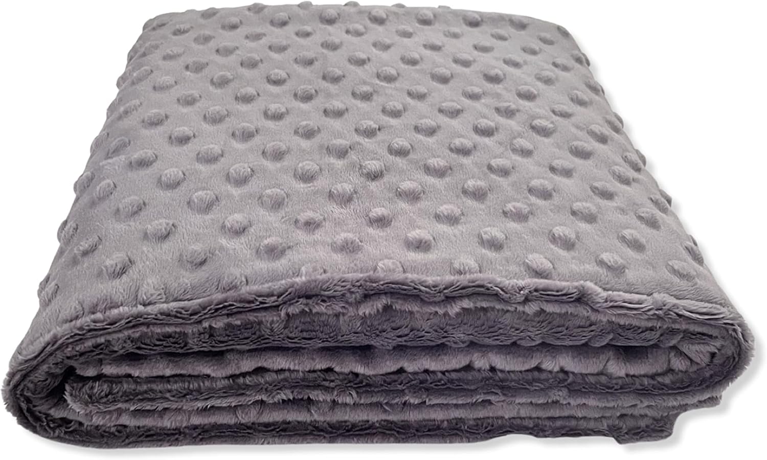Charcoal Grey Minky Dot Baby Blanket 30x30