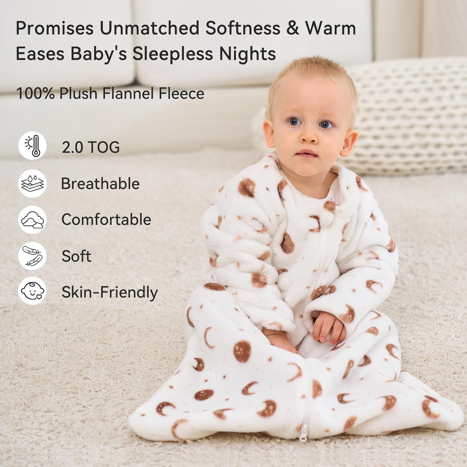 Unnivoll Fleece Sleep Sack for 12-18 Months Toddler