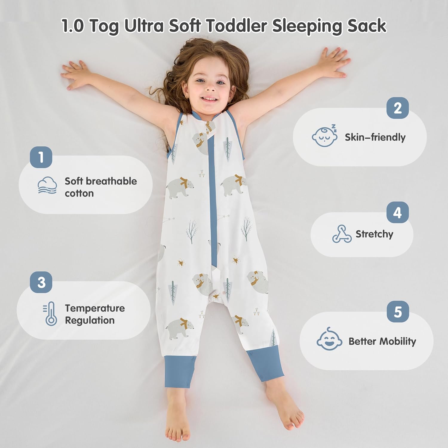 Miracle Baby Toddler Sleep Sack with Feet 10 TOG 1