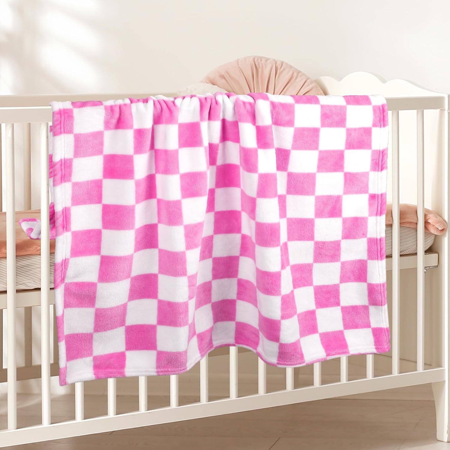 GreatBba Plush Checkered Baby Blanket 30x40