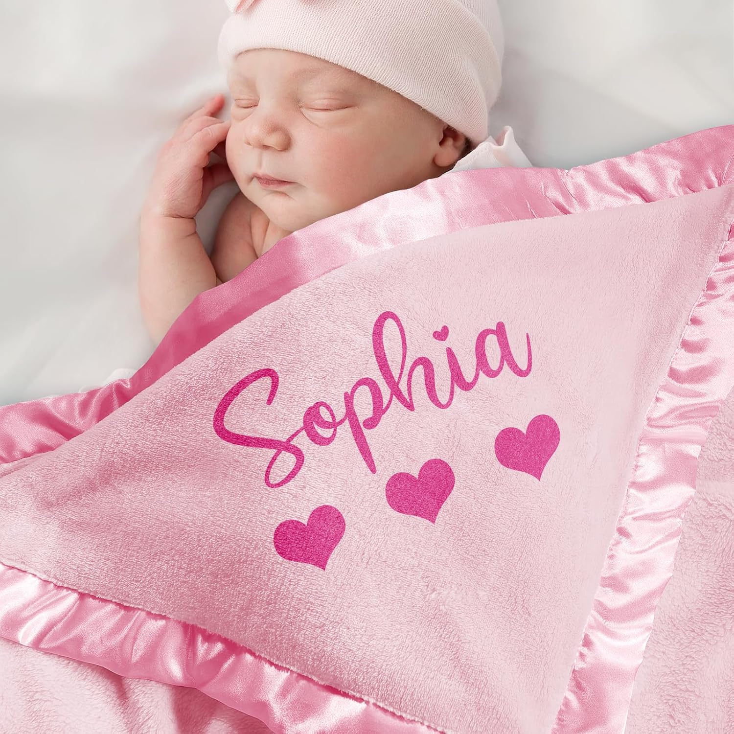 Yofair Personalized Baby Blanket with Name Customized Blanket for Newborn