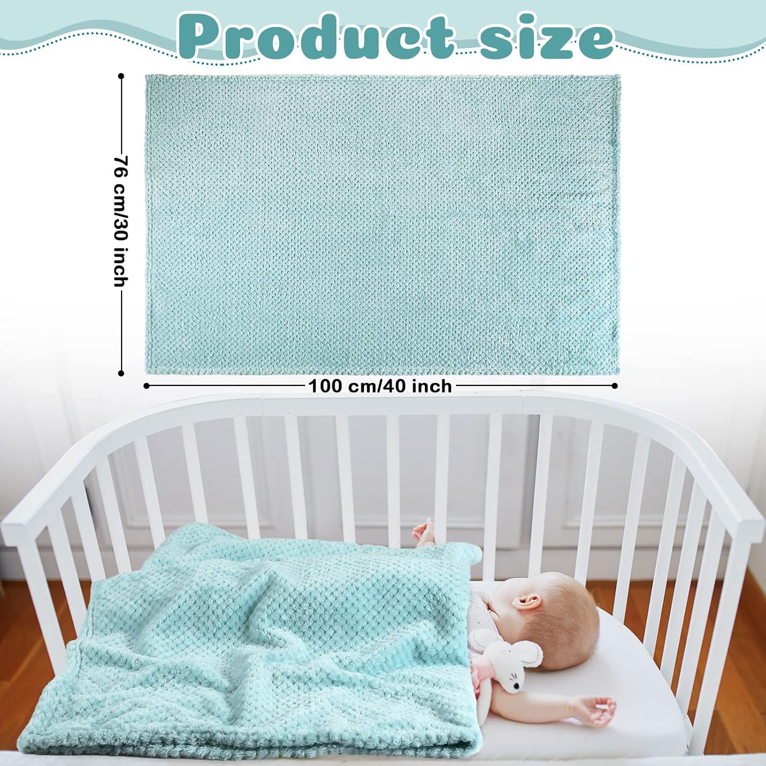 Reginary 4-Pack Fuzzy Waffle Flannel Baby Blankets