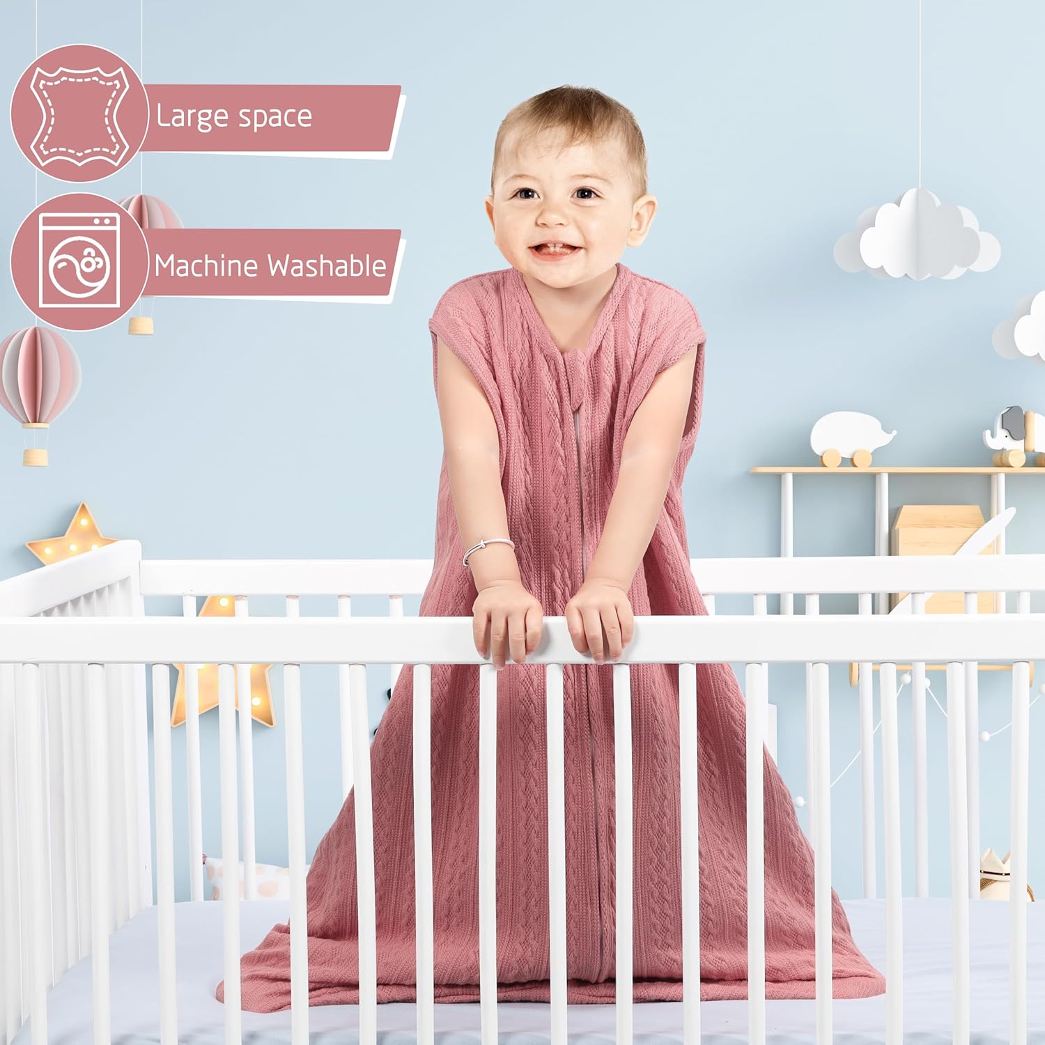 GUNTAIL Baby Sleep Sack 12-18 Months Pink