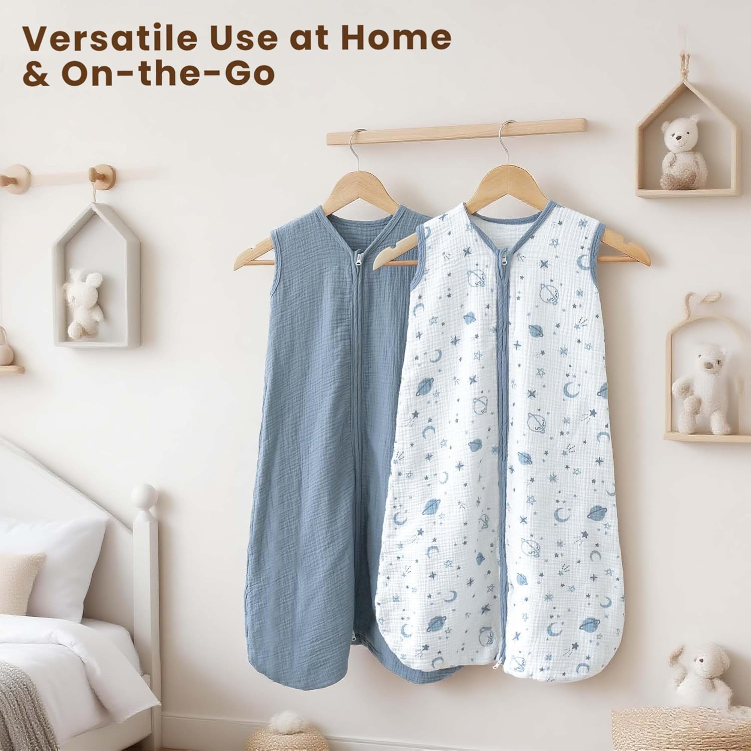 Konssy 2-Pack Baby Sleep Sack 6-12 Months