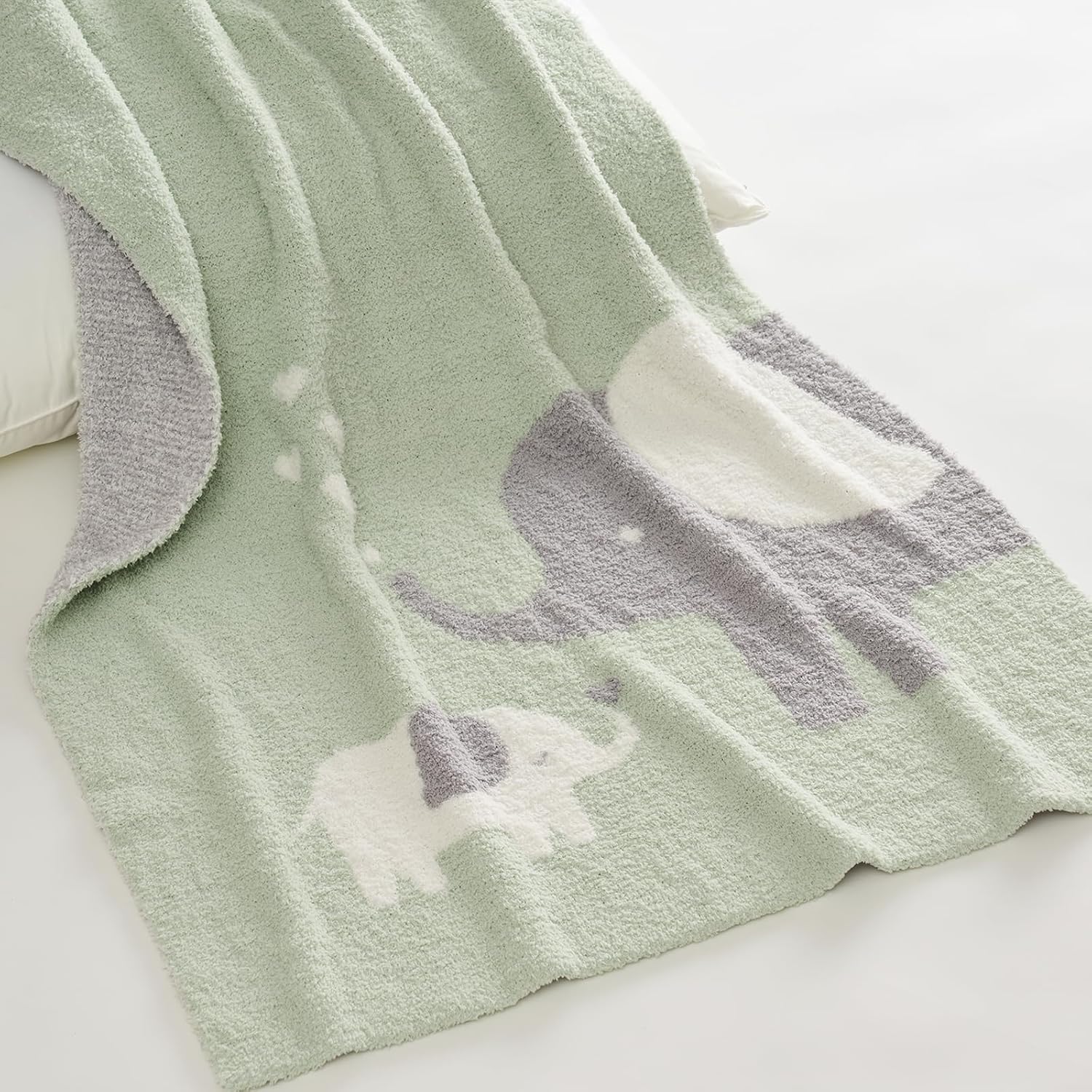 EVERGRACE Soft Plush Baby Blanket with Animal Print