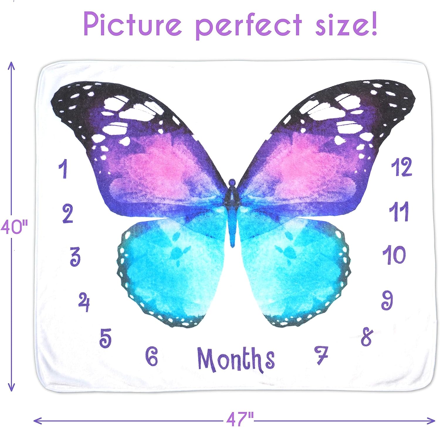 Evovee Baby Milestone Blanket Butterfly Design
