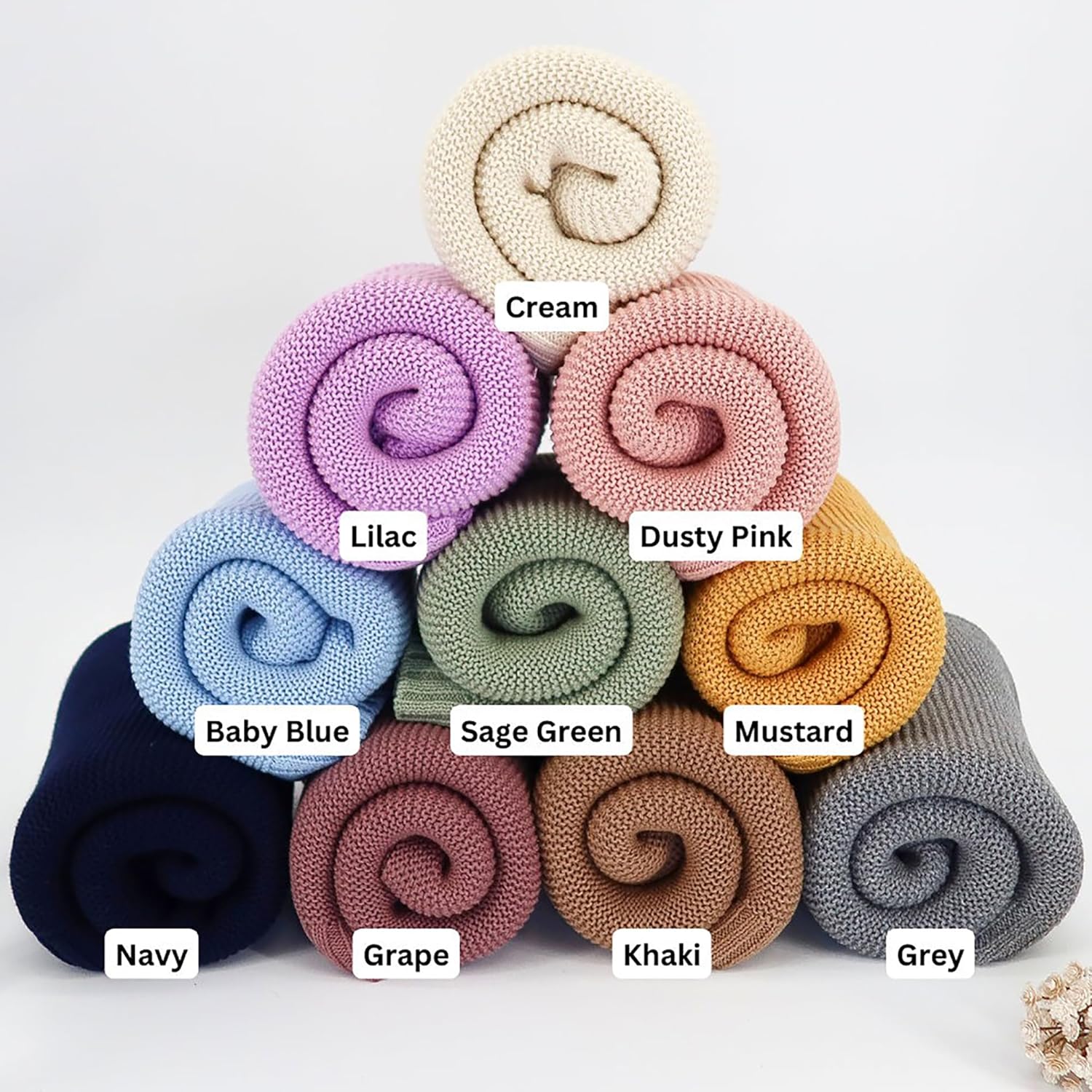 Personalized Baby Blanket with Name 40x30 Inch Chunky Knit