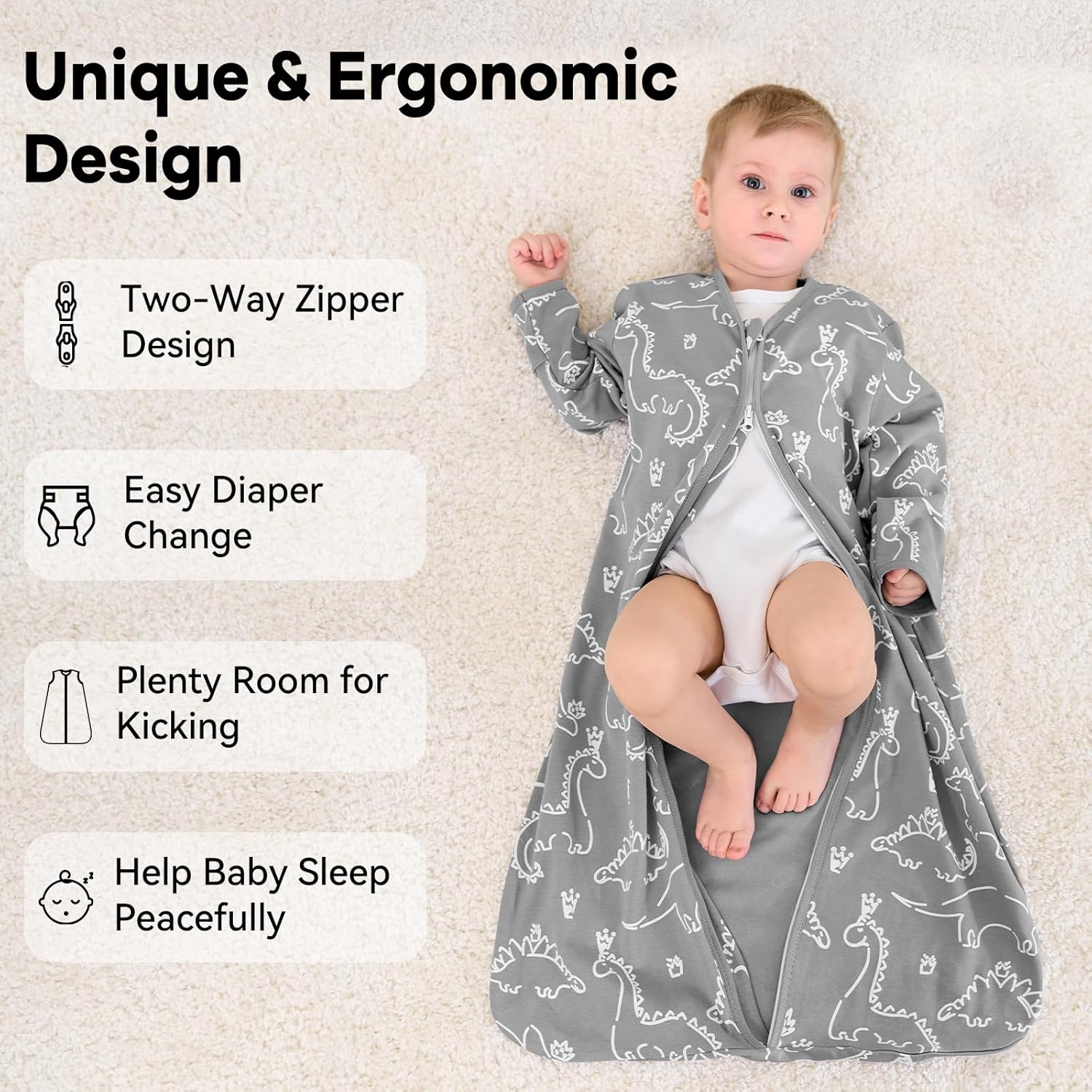 Unnivoll Baby Sleep Sack 6-12 Months 2 Pack 05 Tog