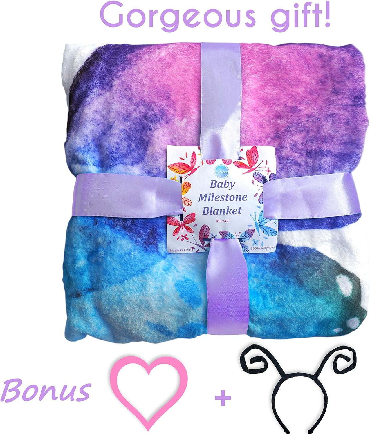 Evovee Baby Milestone Blanket Butterfly Design