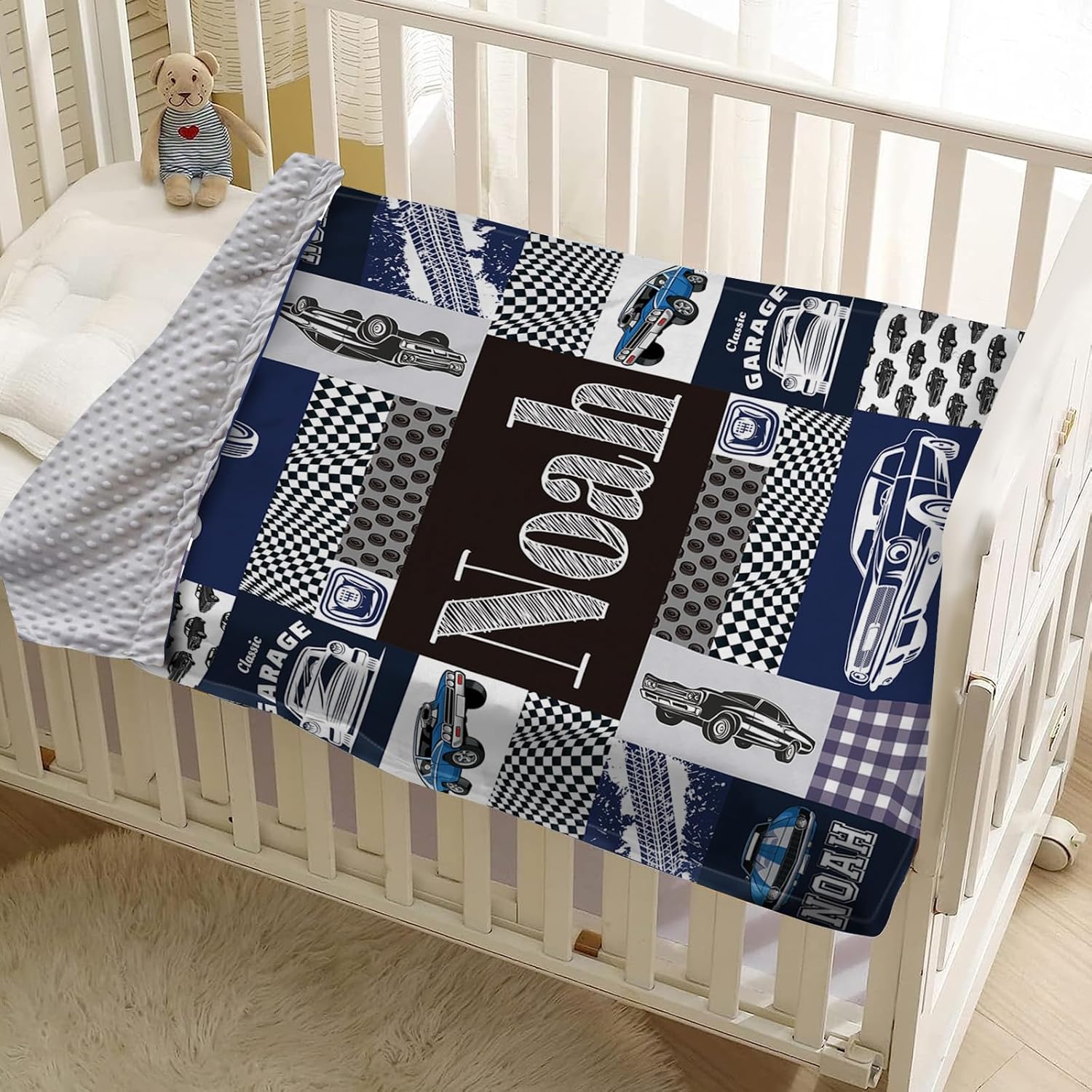 Personalized Car Blanket for Kids with Custom Name 1