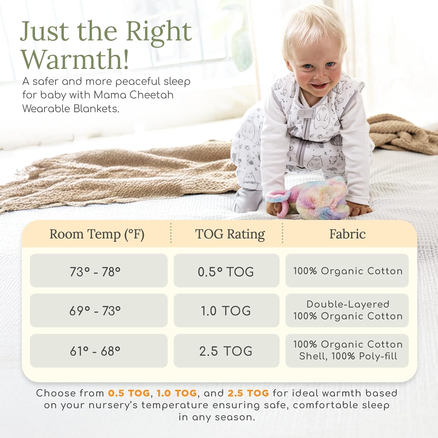 Mama Cheetah Toddler Sleep Sack with Feet 10 TOG 1