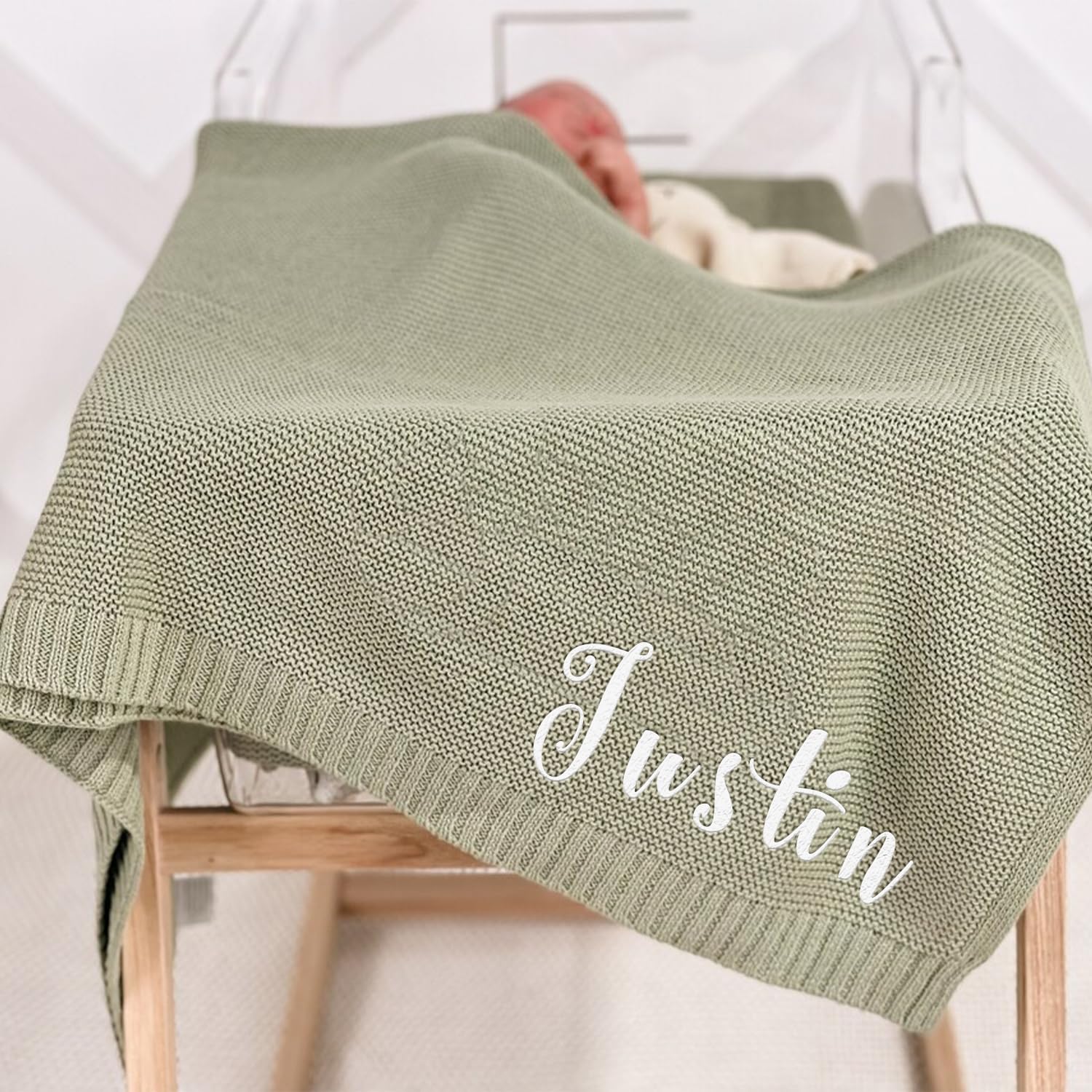 ALIBBON Custom Embroidered Baby Name Blanket - 40x30 Inches