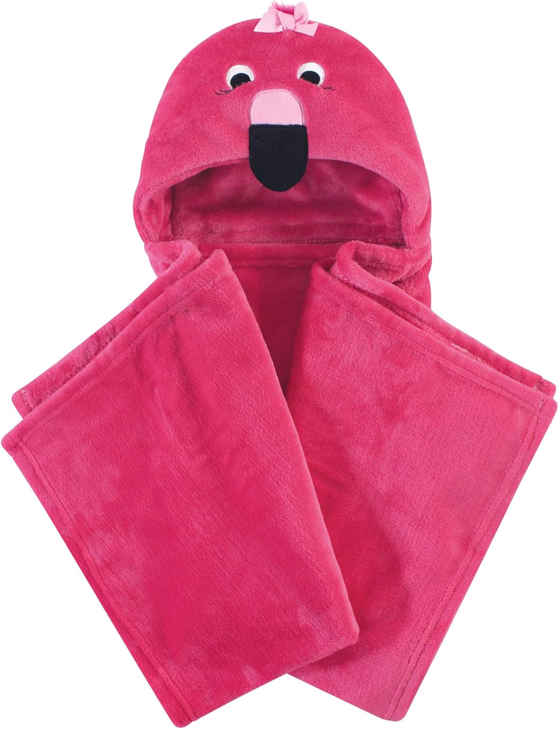 Hudson Baby Flamingo Hooded Plush Blanket One Size 1