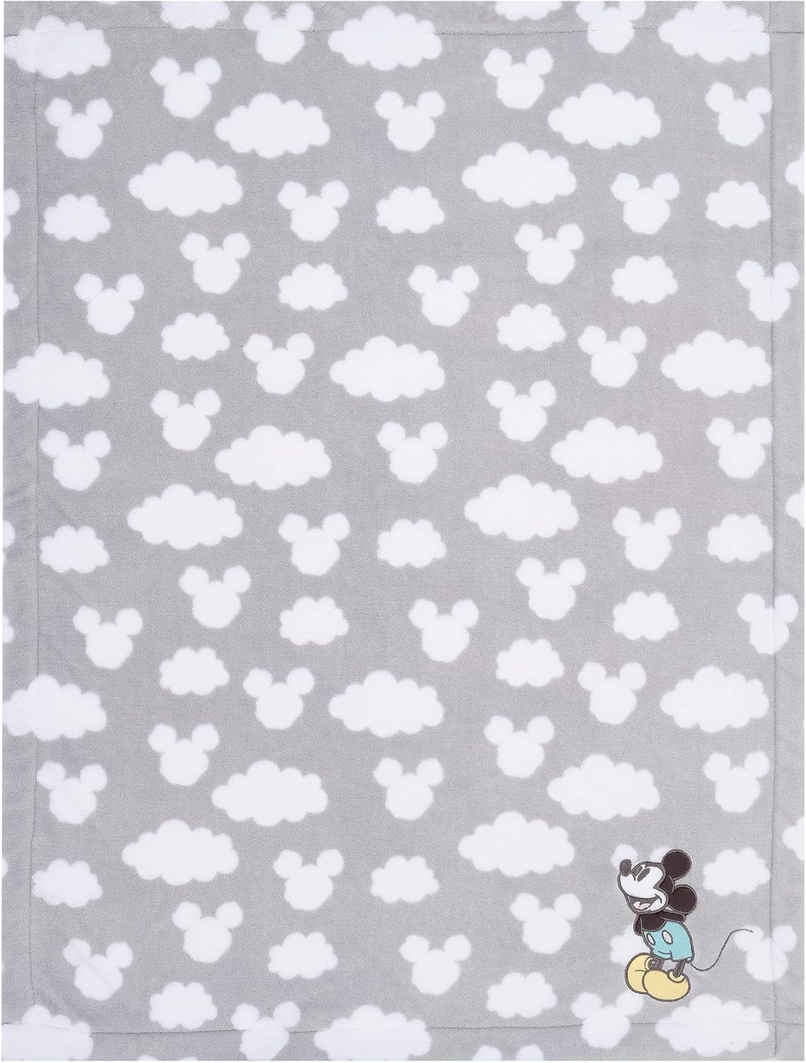 Lambs Ivy Disney Baby Moonlight Mickey Mouse Gray Soft Fleece Blanket